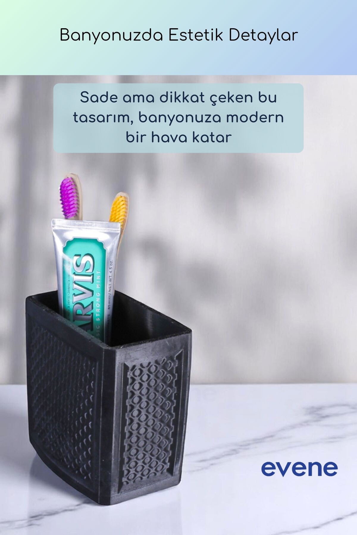 Diş Fırçalığı Diş Fırçalık Diş Fırçası Standı Diş Fırçası Tutucu Siyah Renk Model 92
