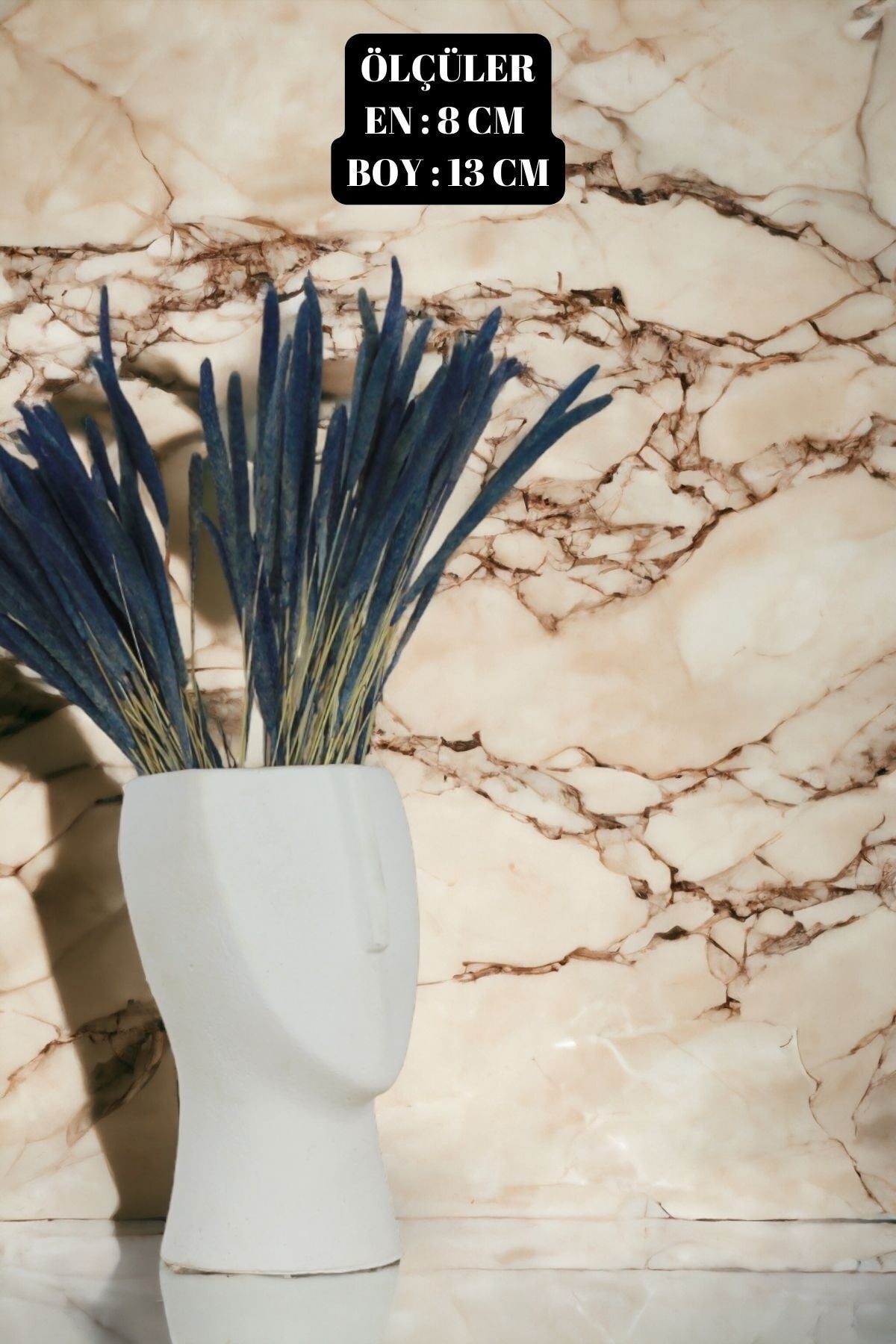 Dekoratif Vazo El Yapımı Beyaz Renk Model 20