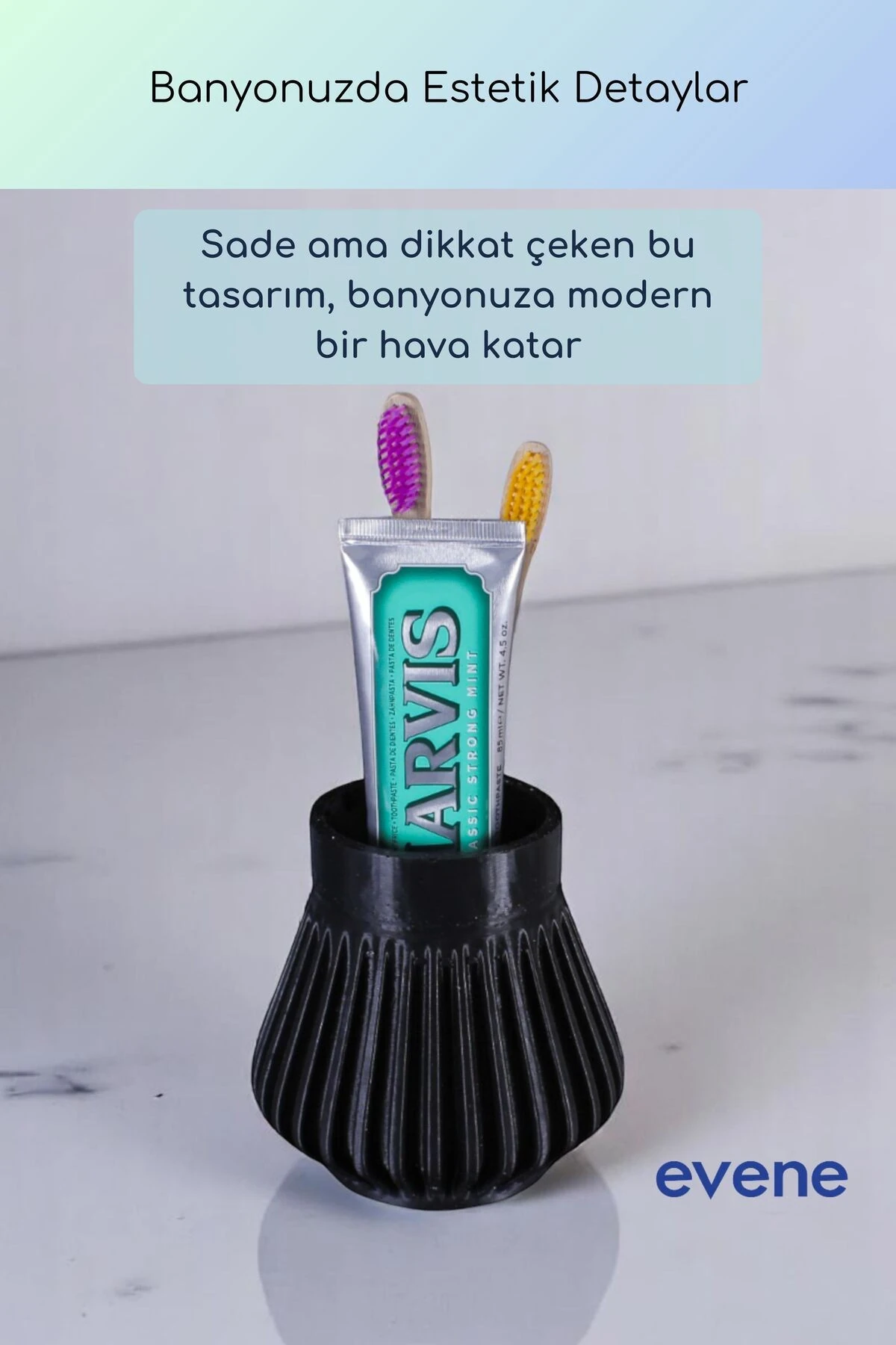 Diş Fırçalığı Diş Fırçalık Diş Fırçası Standı Diş Fırçası Tutucu Siyah Renk Model 83