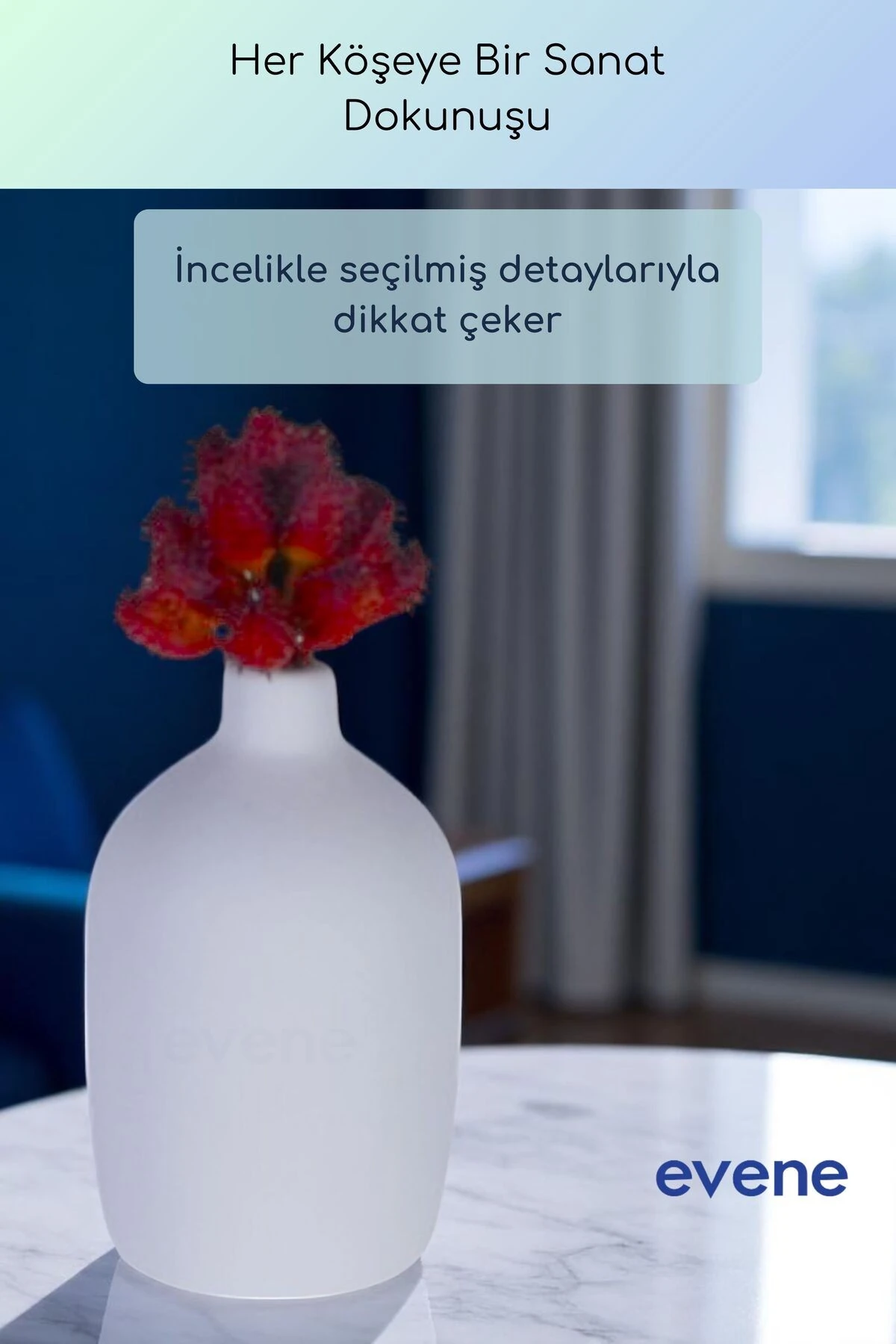 Vazo Küçük Vazo Masa Üstü Vazo Ev Dekorasyon Vazo Beyaz Renk Model 69