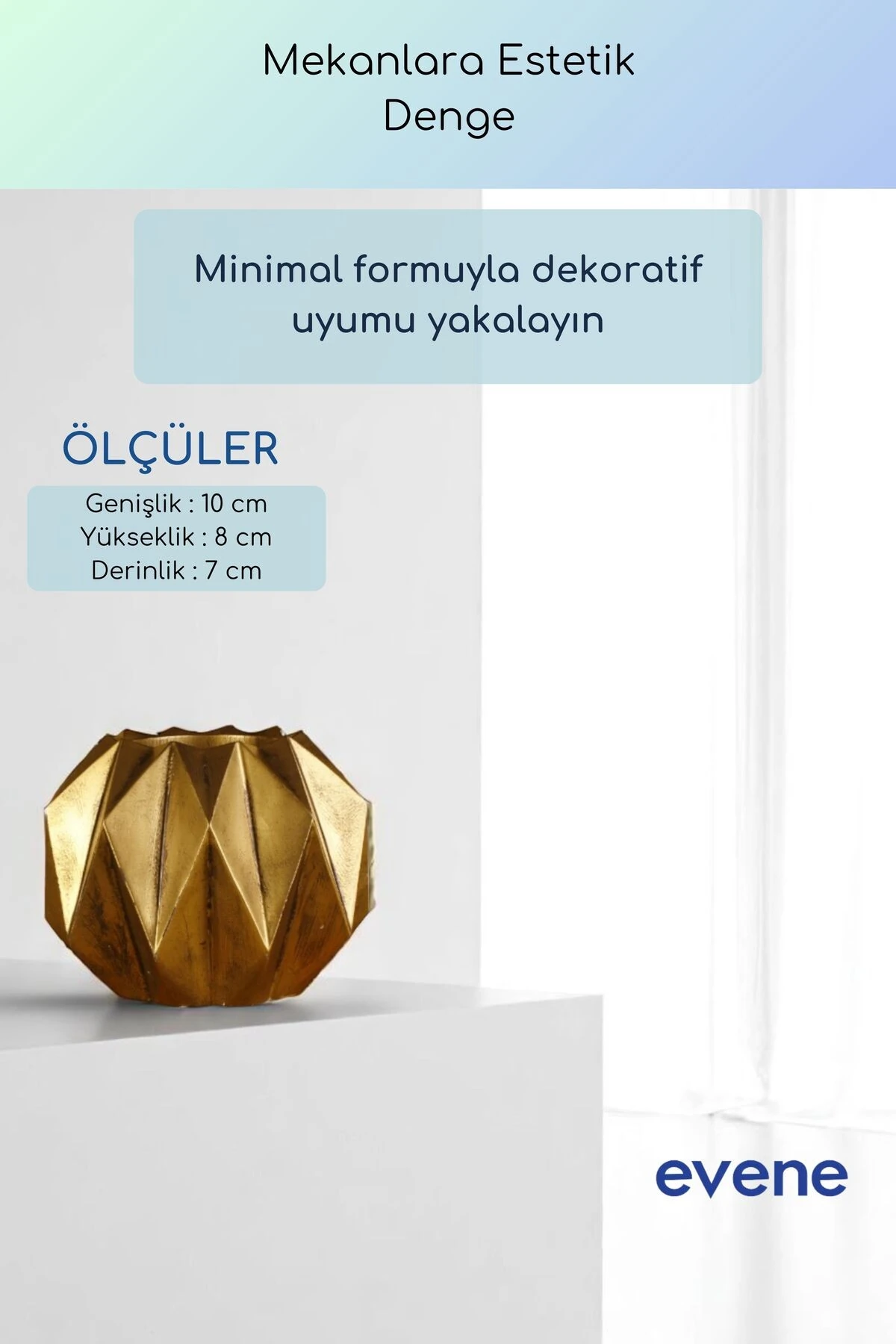 Vazo Küçük Vazo Masa Üstü Vazo Ev Dekorasyon Vazo Altın Eskitme Renk Model 64