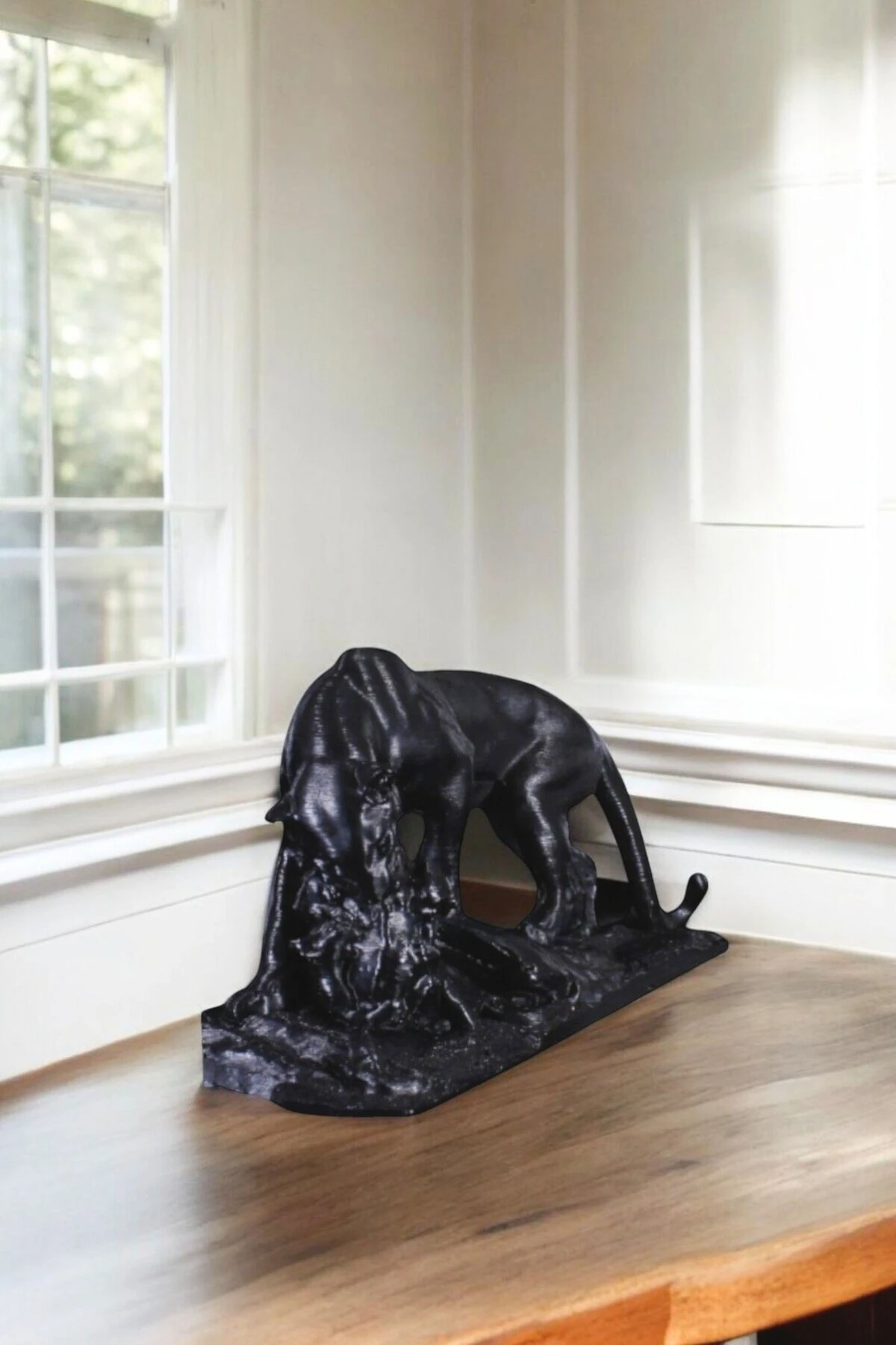 Dekoratif Obje Biblo Ev Dekorasyon Heykel Salon Masa Üstü Süs Eşyası Siyah Model 62 image