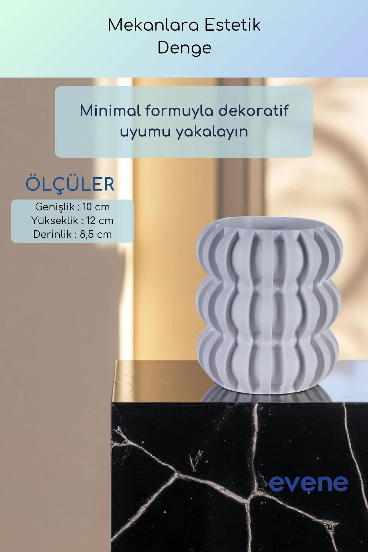 Vazo Küçük Vazo Masa Üstü Vazo Ev Dekorasyon Vazo Beyaz Renk Model 75