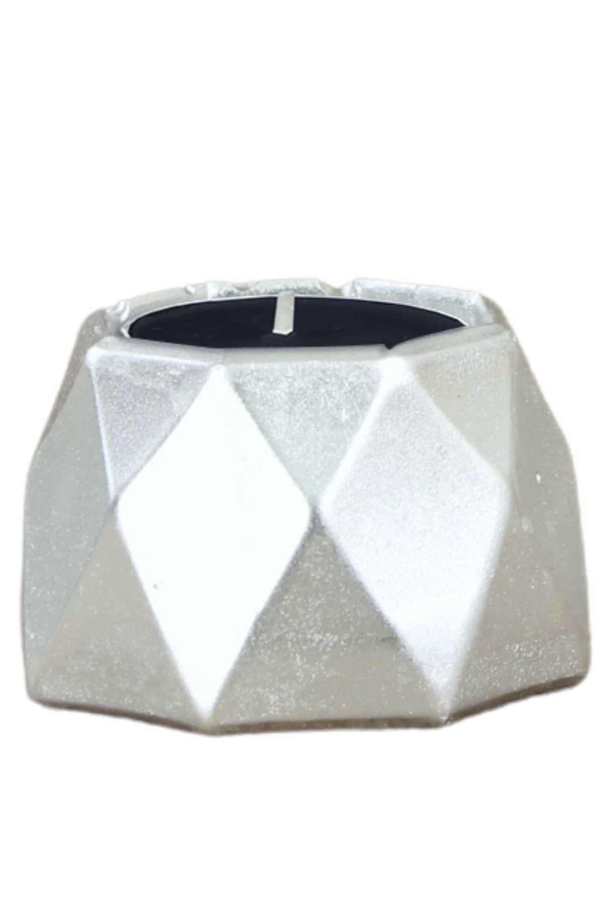 Şamdan Dekoratif Mumluk Gümüş Şamdan Tealight Mum Uyumlu Poly 1 Model