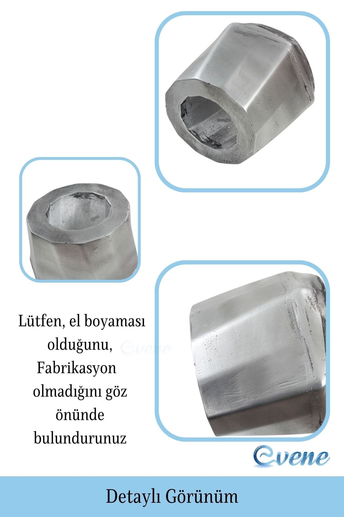 Saksı Çiçek Kaktüs Saksısı Lüx 11,5 cm Gümüş Eskitme Varak Boyalı Kalın Çizgi Desen Saksı Çiçeklik