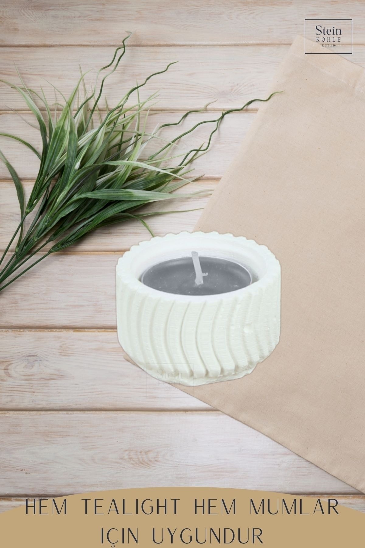Şamdan Dekoratif Mumluk Beyaz Şamdan Tealight Mum Uyumlu Tekerlek Model