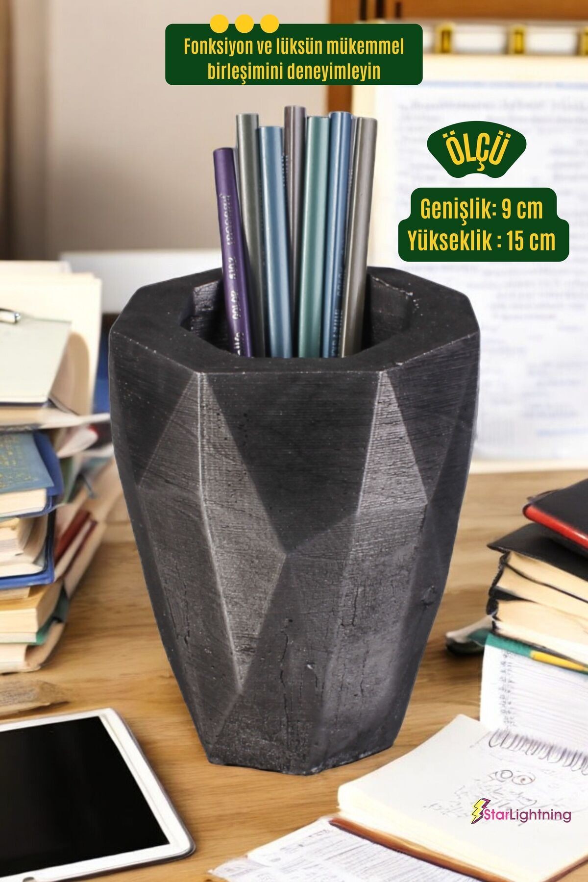 Kalemlik Masa Kalemliği Organizer Kalemlik Gümüş Eskitme Renk Model 19