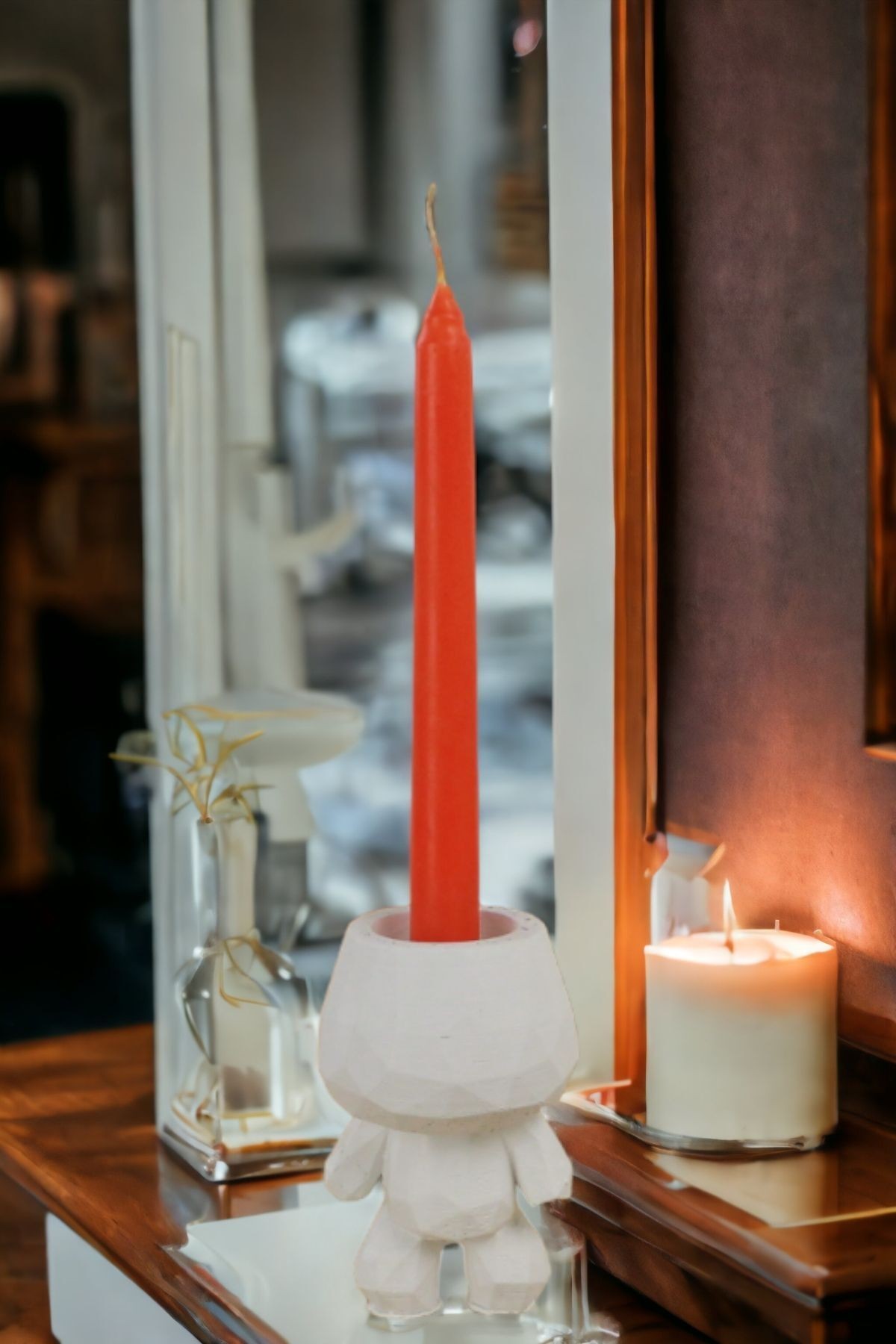 Şamdan Mumluk Dekoratif Mumluk Tealight Mumluk Model 5 İkili Mumluk