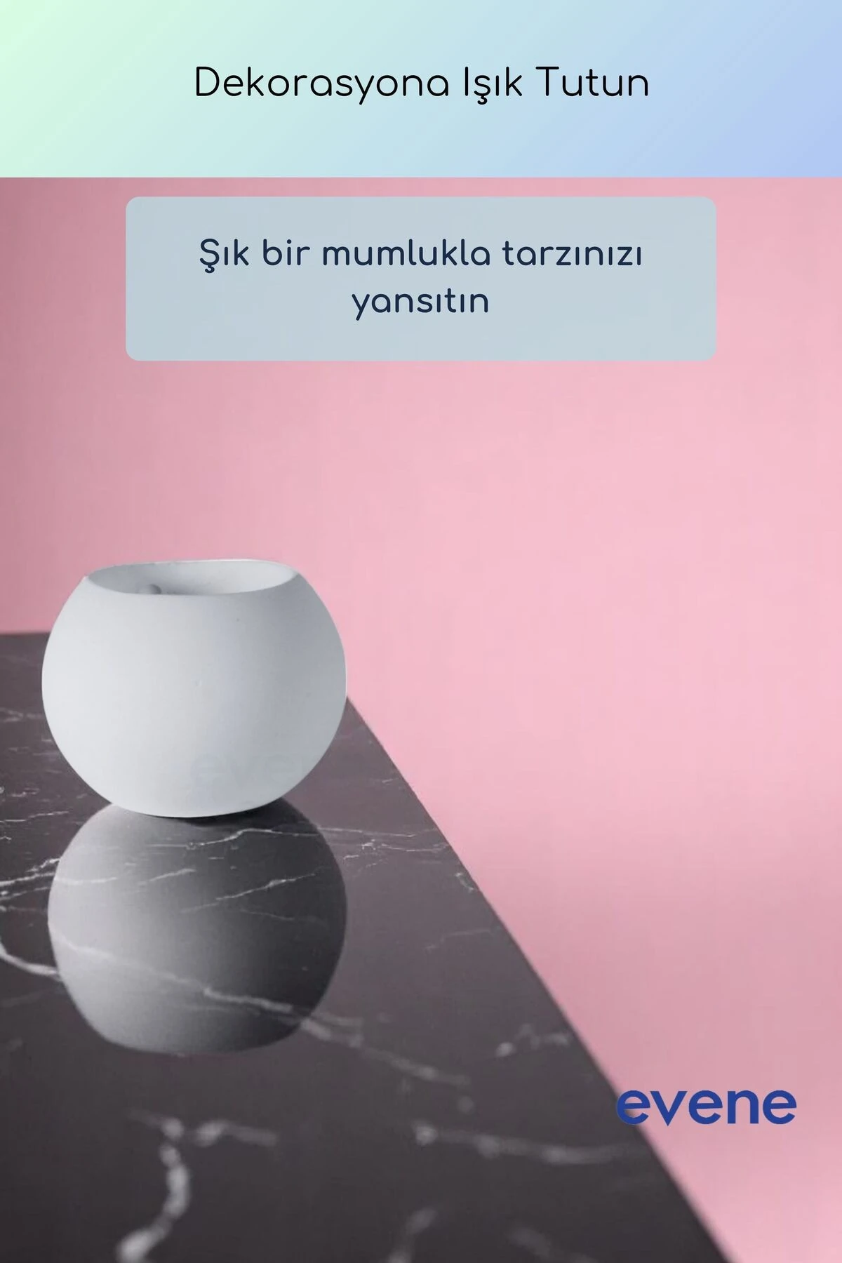 Mumluk Şamdan Ince Mum Uyumlu Beyaz Renk Model 52