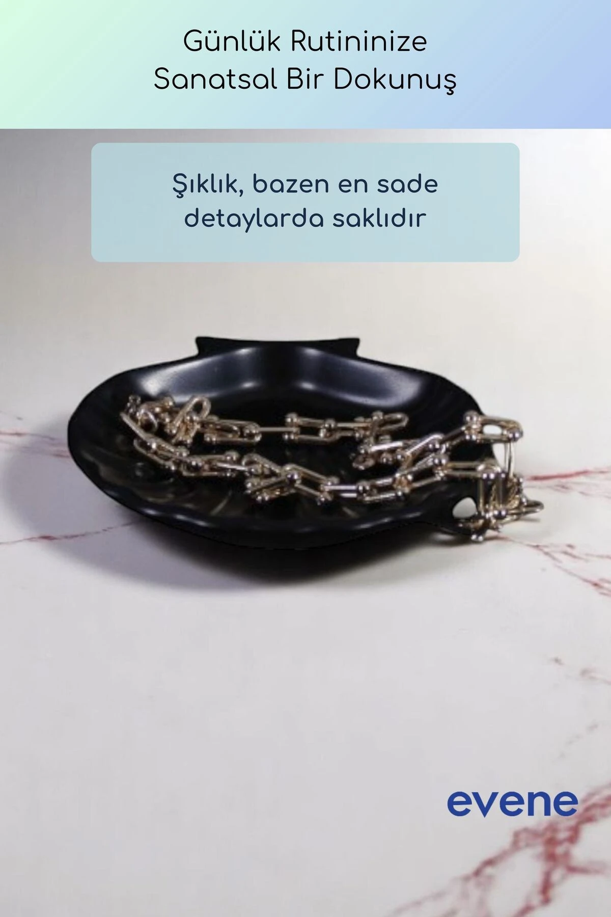 Takı Organizer Makyaj Düzenleyici Kozmetik Organizer Dekoratif Tabak Siyah Renk Model 25