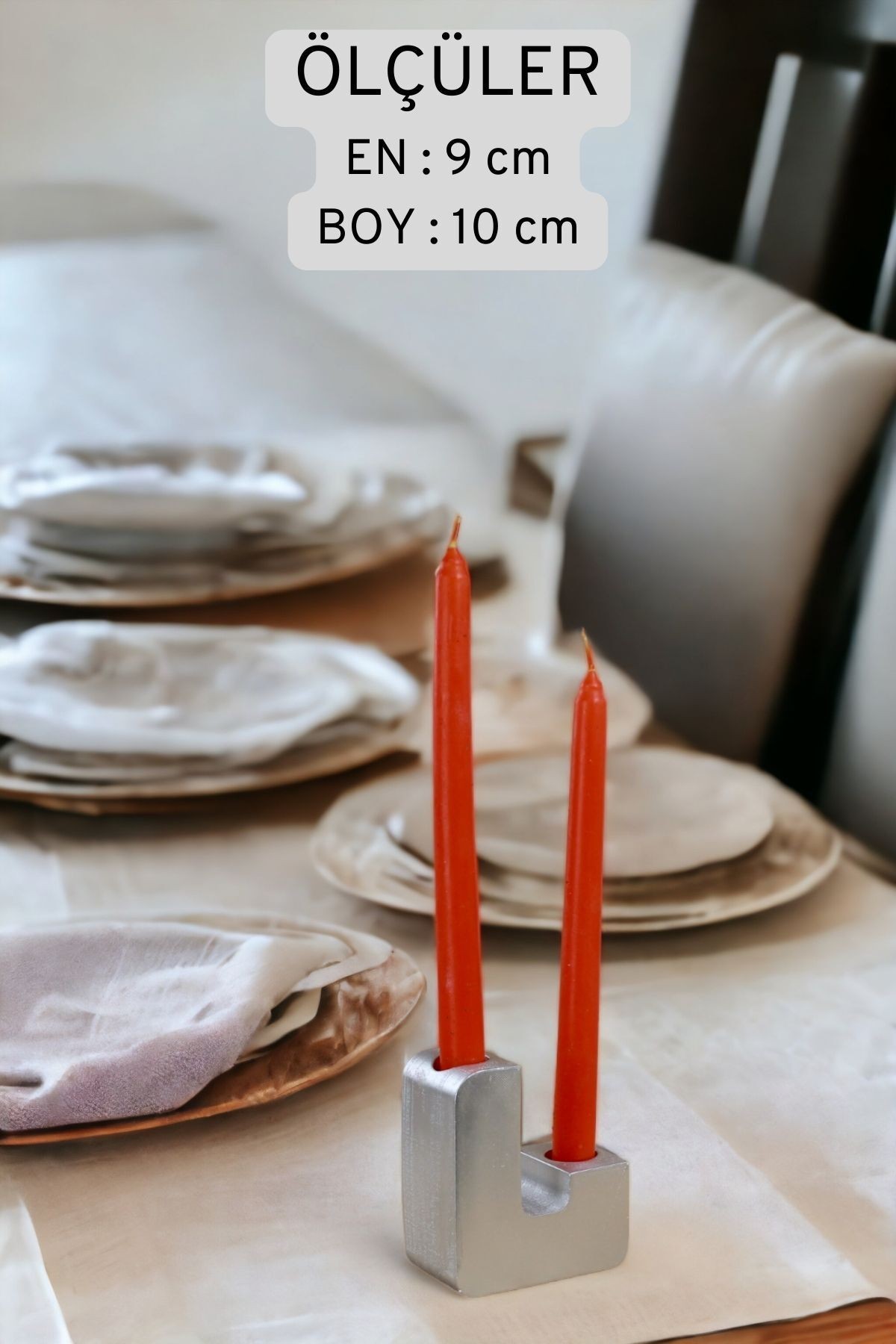 Şamdan Mumluk Dekoratif Mumluk Tealight Mumluk Model 12 İkili Mumluk