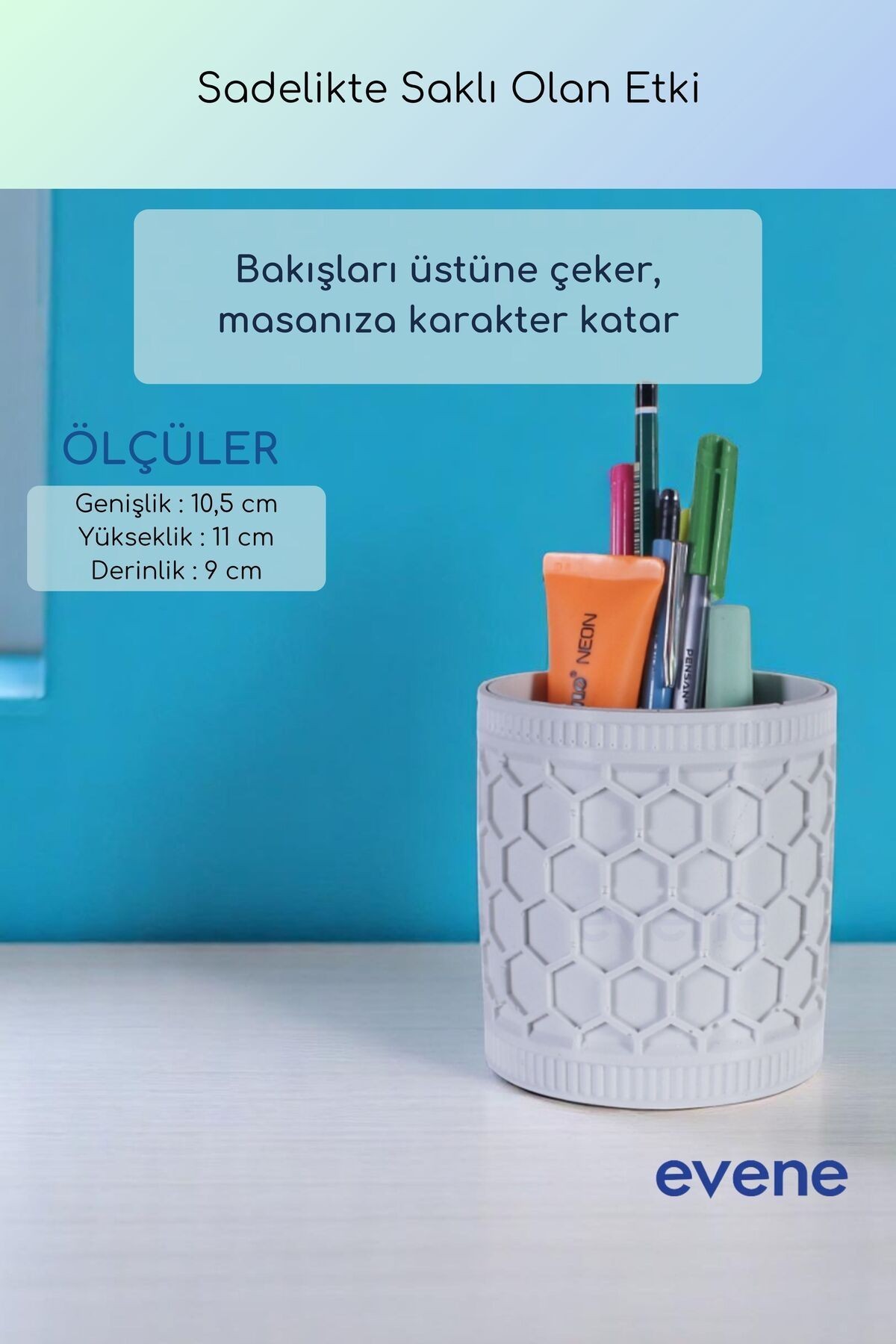 Kalemlik Masa Kalemliği Organizer Kalemlik Beyaz Renk Model 81