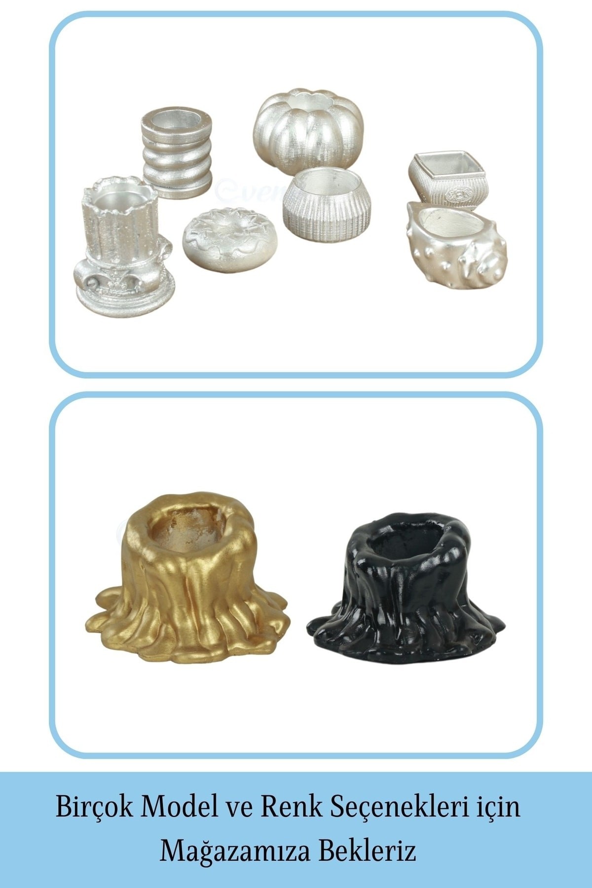 Gümüş Mumluk Şamdan Tealight Mum Uyumlu Küçük Erimiş Mum Model