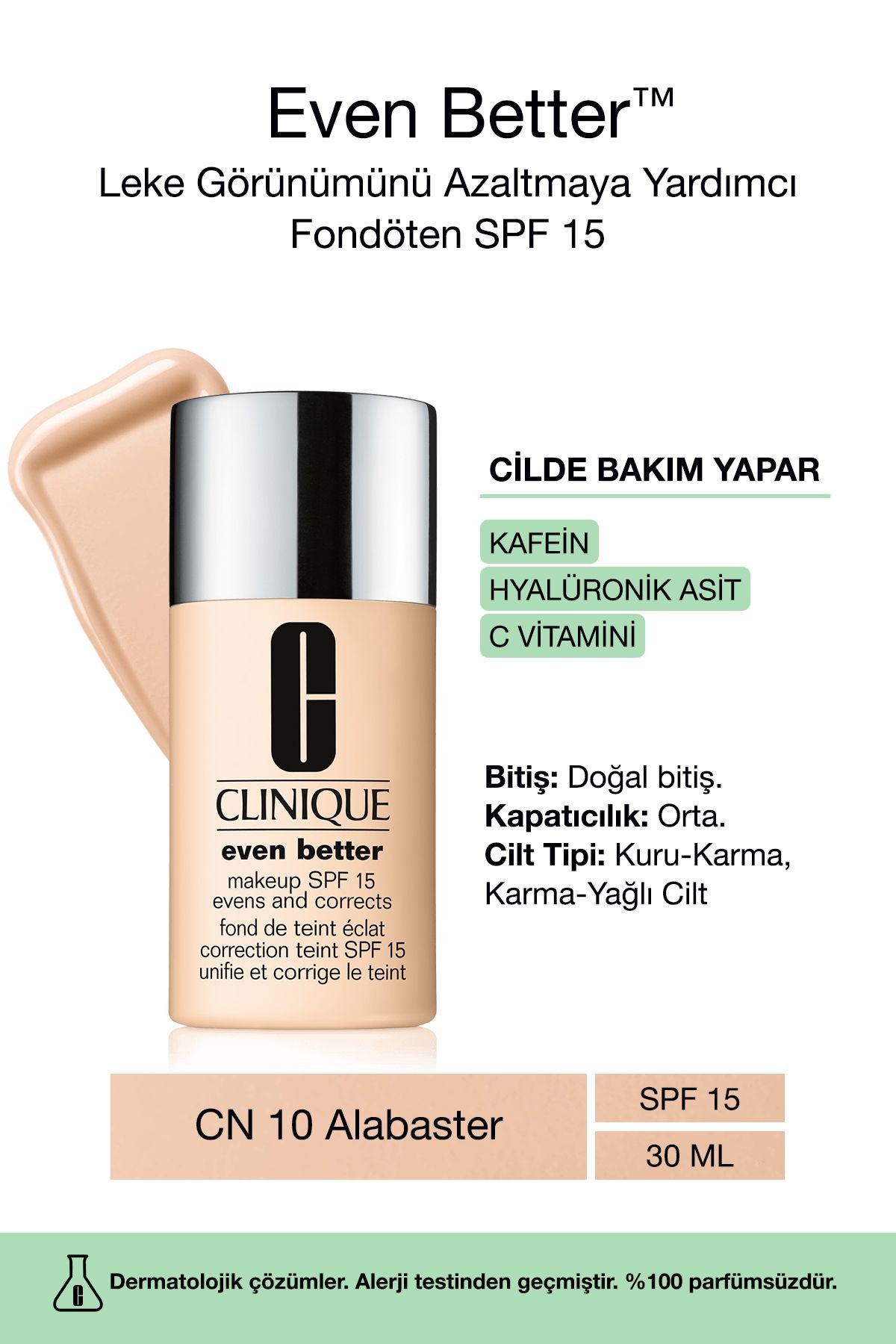 Even Better™ Doğal Bitişli Fondöten SPF 15 - Renk: CN 10 Alabaster 30ml | C Vitamini image