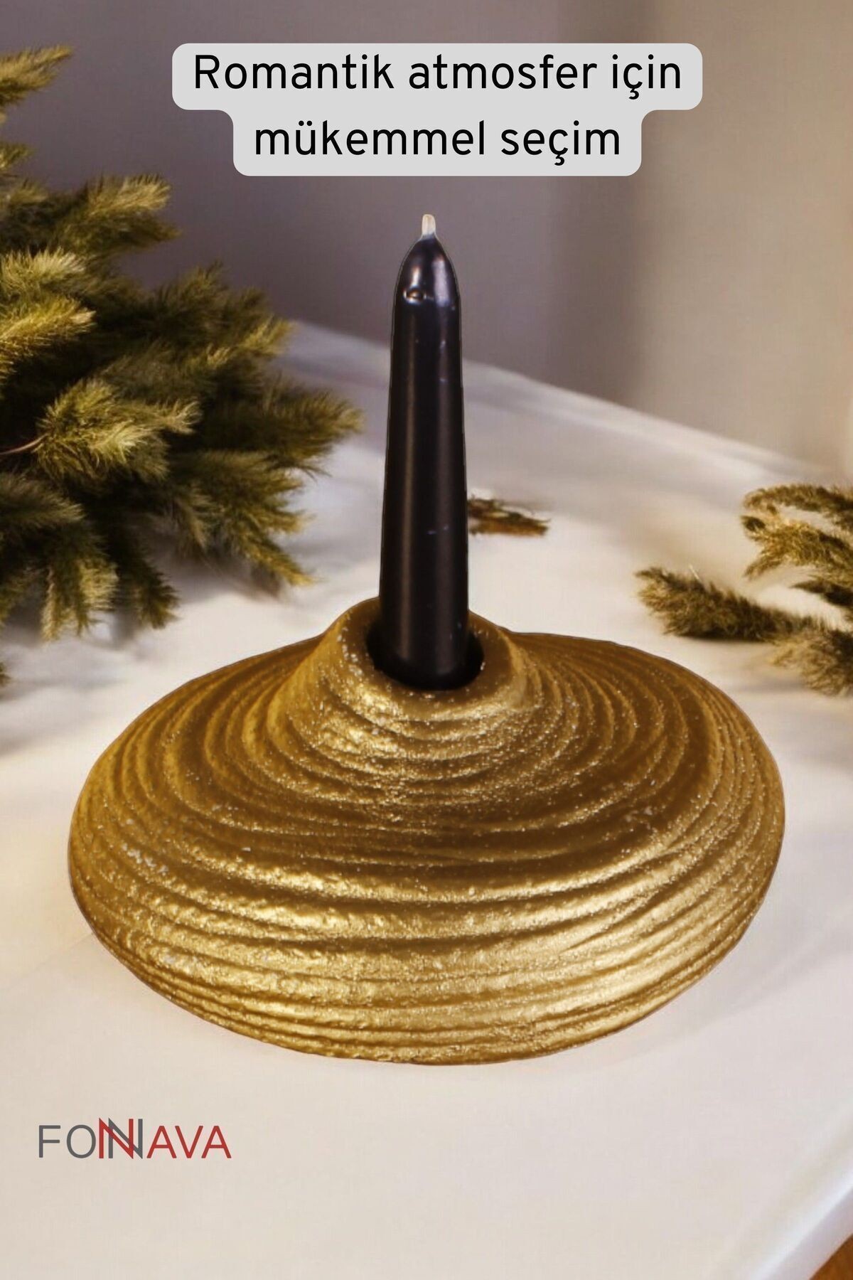 Şamdan Mumluk Dekoratif Mumluk Tealight Mumluk Altın Renk Model 42