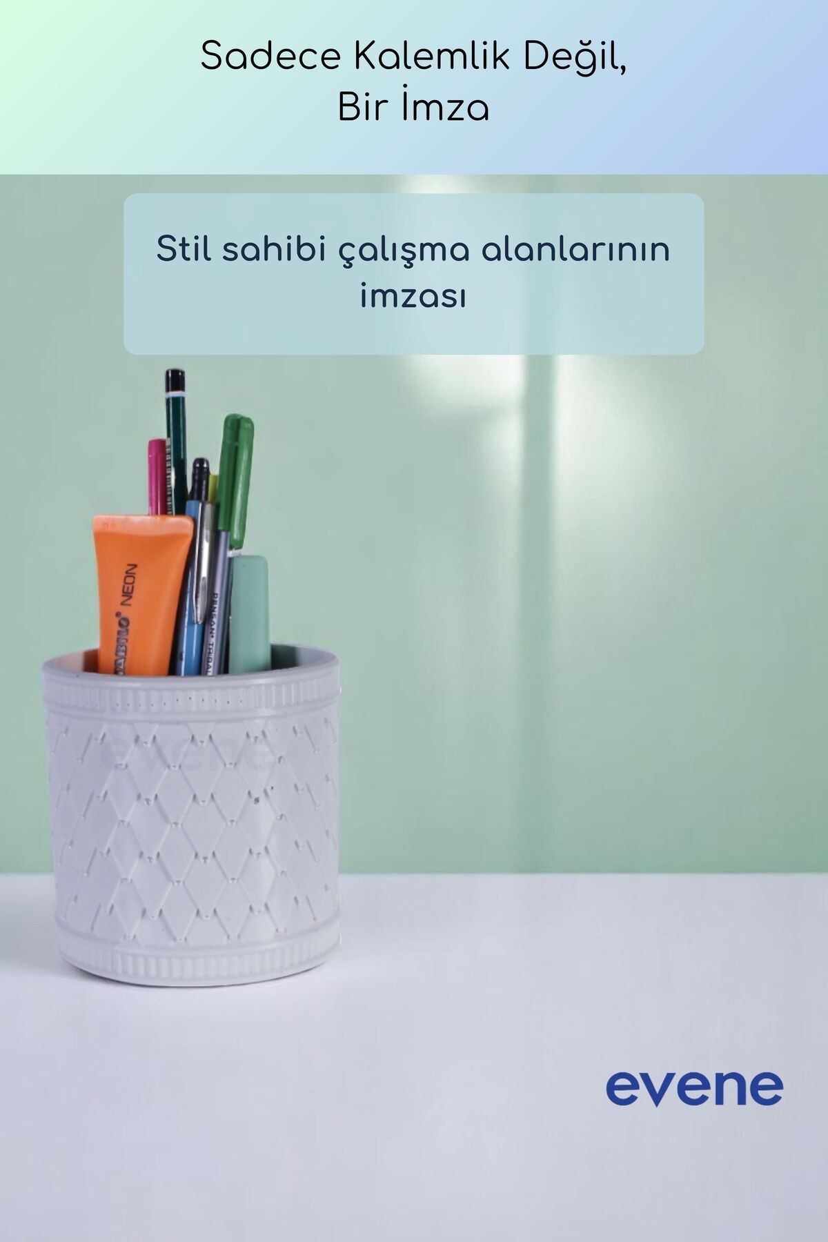 Kalemlik Masa Kalemliği Organizer Kalemlik Beyaz Renk Model 87