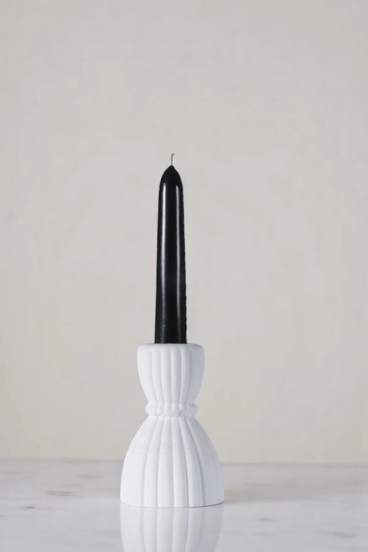 Mumluk Şamdan Ince Mum Uyumlu Beyaz Renk Model 64 image