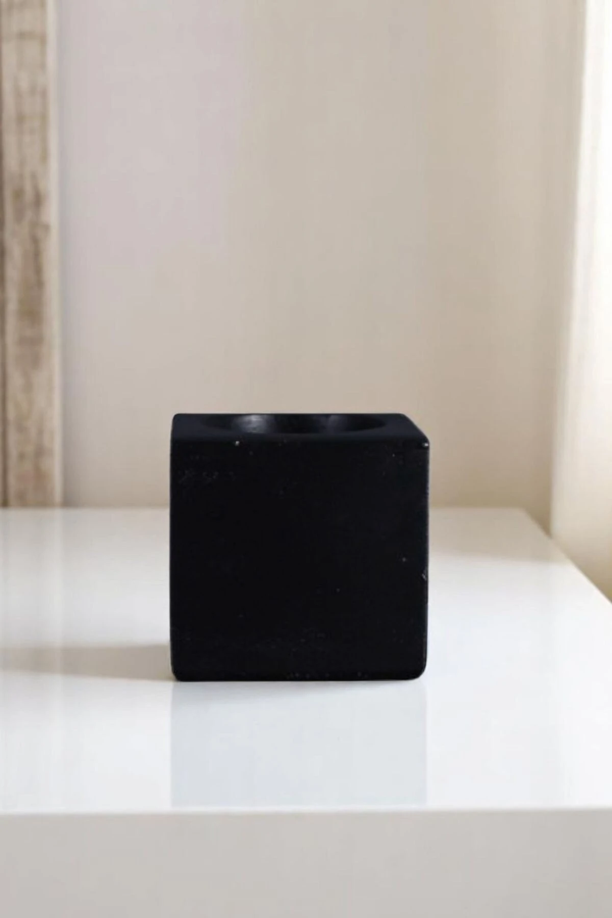 Mumluk Şamdan Ince Mum Uyumlu Siyah Renk Model 51 image