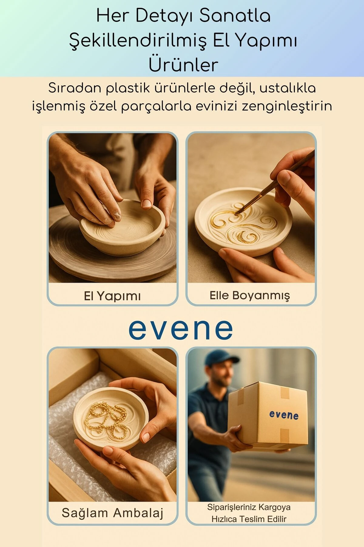 Takı Organizer Makyaj Düzenleyici Kozmetik Organizer Dekoratif Tabak Altın Eskitme Renk Model 34