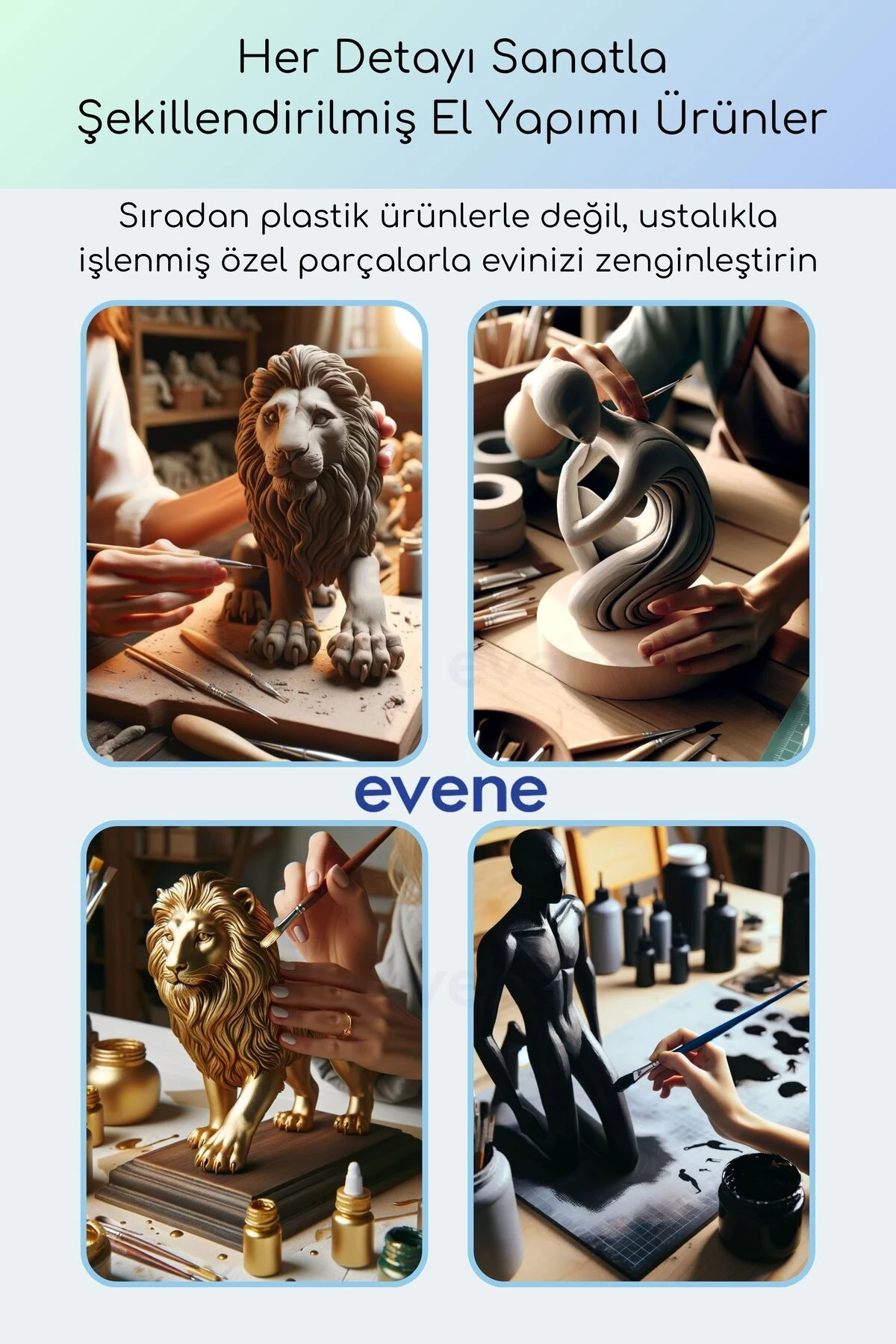 Dekoratif Obje Biblo Ev Dekorasyon Heykel Salon Masa Üstü Süs Eşyası Kedi Siyah Model 60