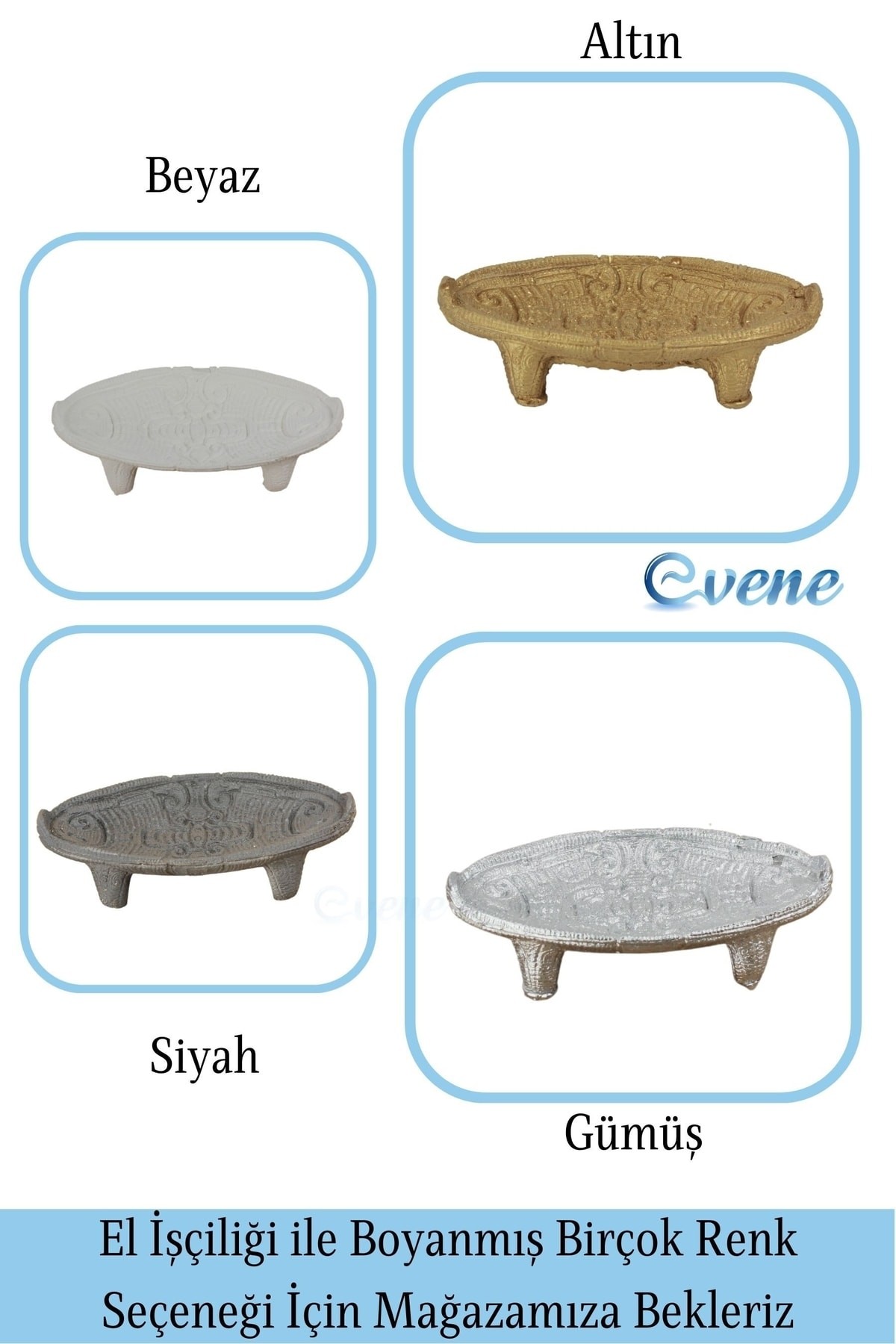 Şekerlik Altın Renk Sunumluk Drajelik Dekoratif Tabak Model 7
