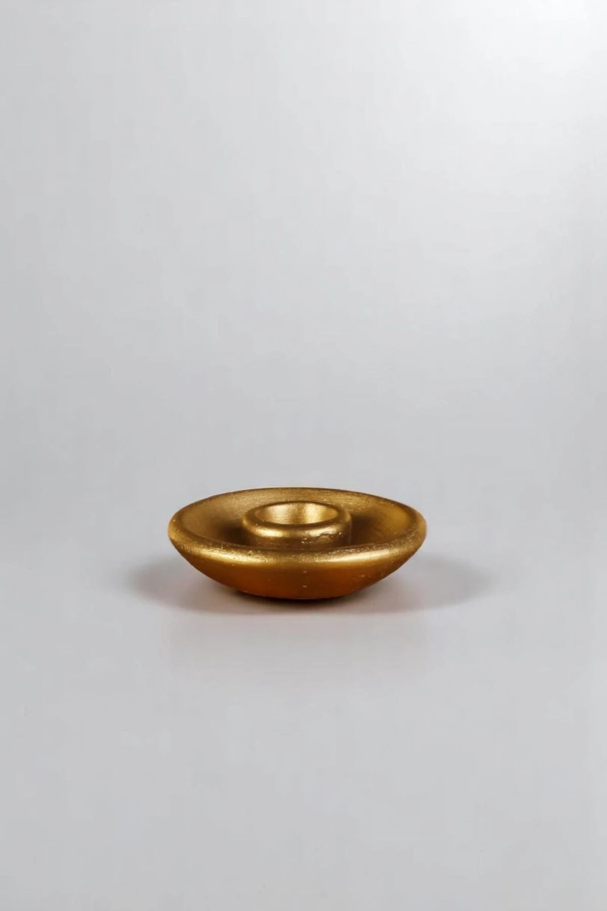 Mumluk Şamdan Ince Mum Uyumlu Altın Renk Model 57 image