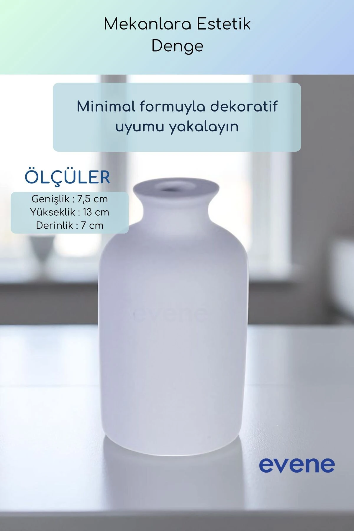 Vazo Küçük Vazo Masa Üstü Vazo Ev Dekorasyon Vazo Beyaz Renk Model 67