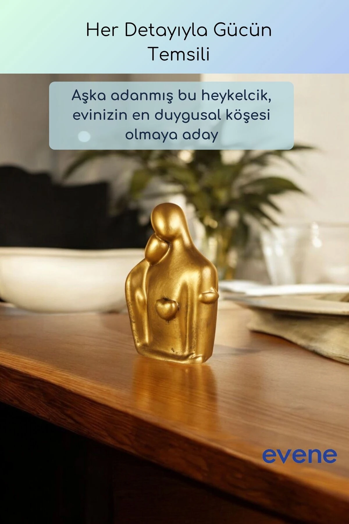 Dekoratif Obje Biblo Ev Dekorasyon Heykel Salon Masa Üstü Süs Eşyası Altın Eskitme Model 48