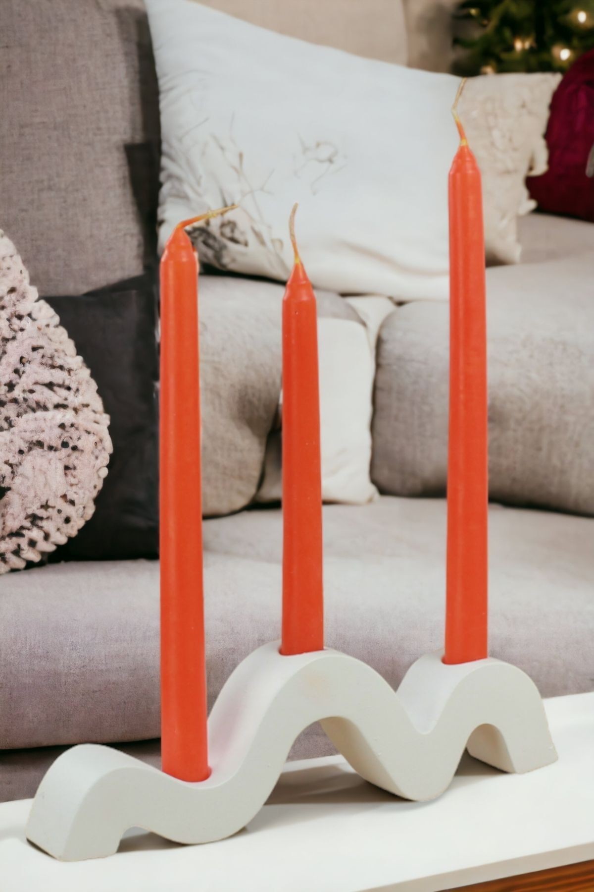Şamdan Mumluk Dekoratif Mumluk Beyaz Renk Tealight Mumluk Model 13