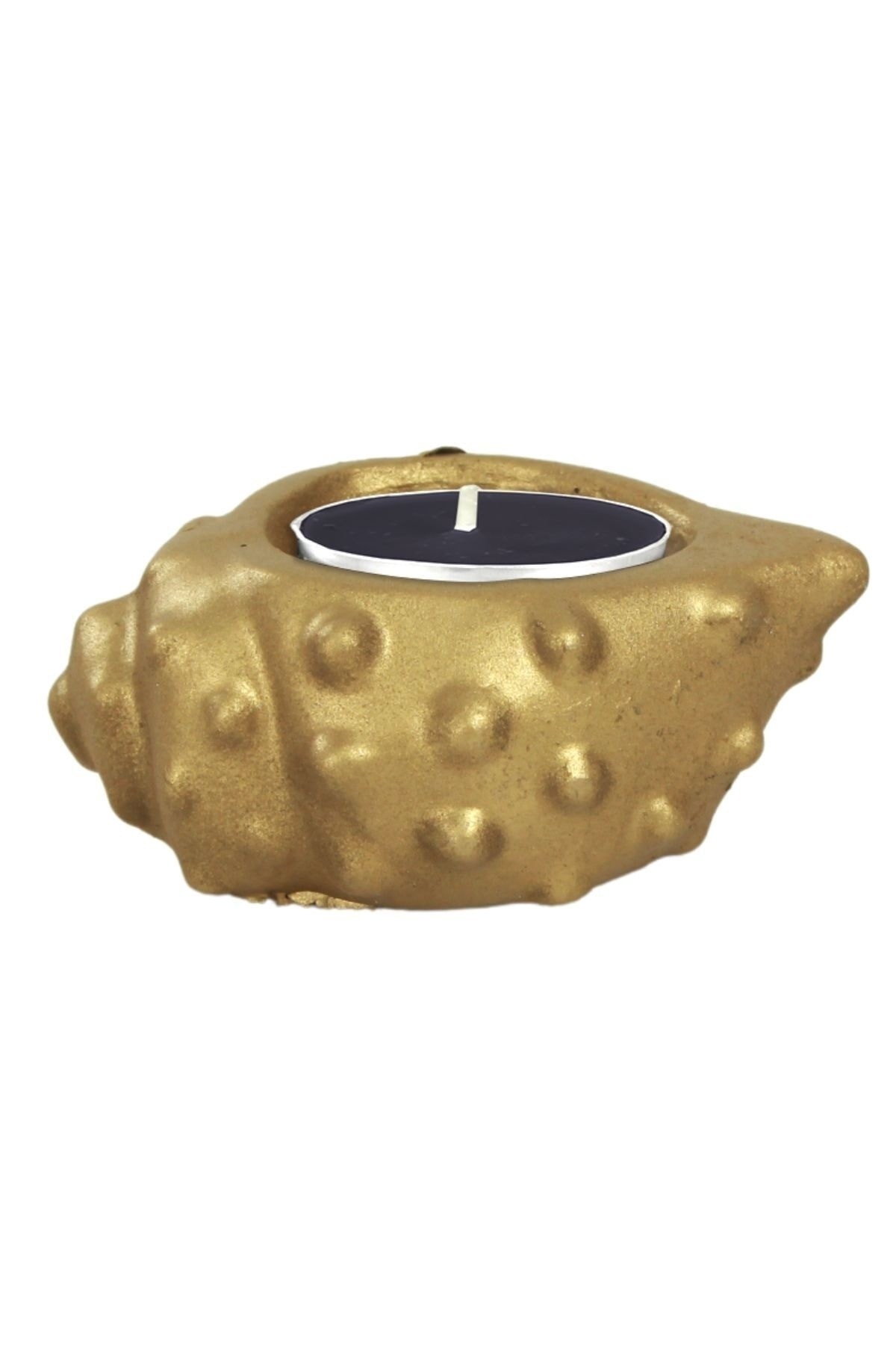 Şamdan Dekoratif Mumluk Altın Şamdan Tealight Mum Uyumlu Deniz Kabuğu Model