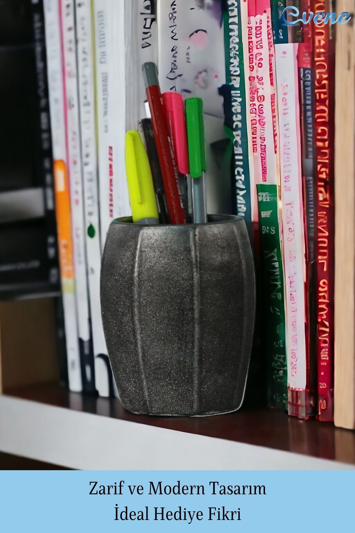 Kalemlik Gümüş Eskitme Renk Masa Kalemliği Organizer Kalemlik Model 13