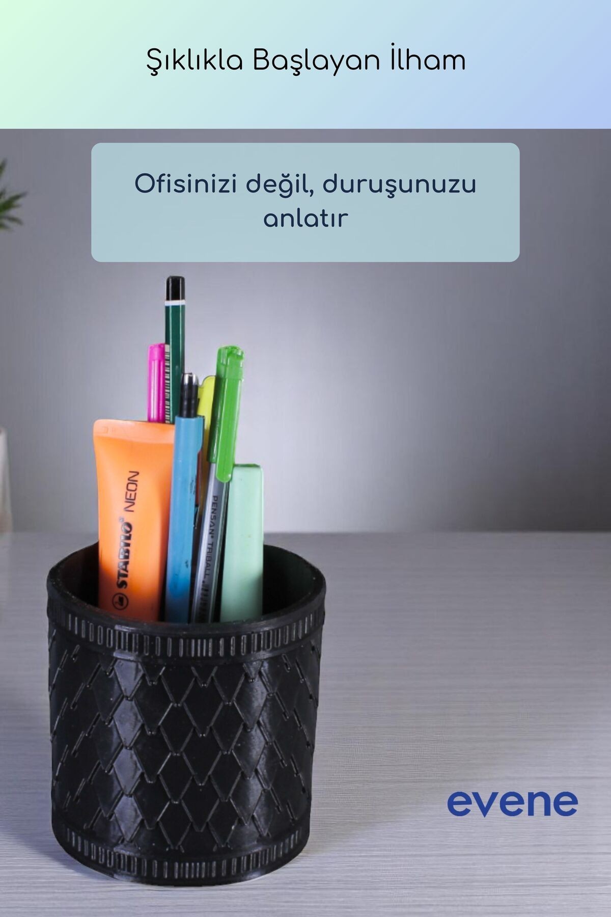 Kalemlik Masa Kalemliği Organizer Kalemlik Siyah Renk Model 87