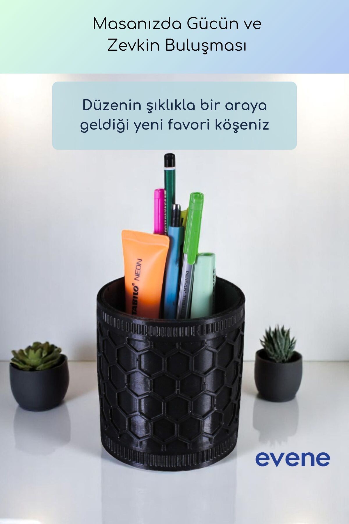 Kalemlik Masa Kalemliği Organizer Kalemlik Siyah Renk Model 81