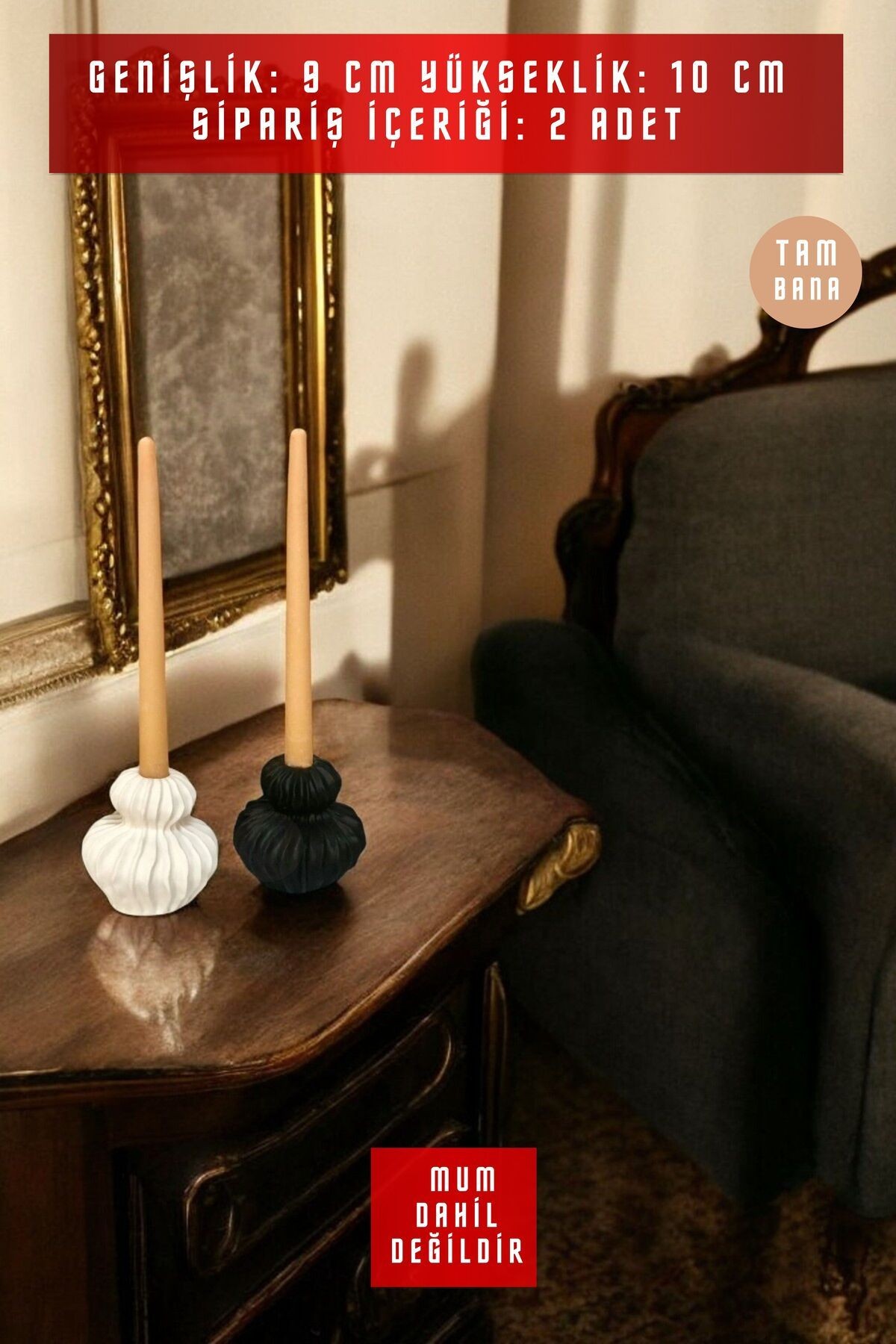 Dekoratif Mumluk Set Şamdan El Yapımı Model 19