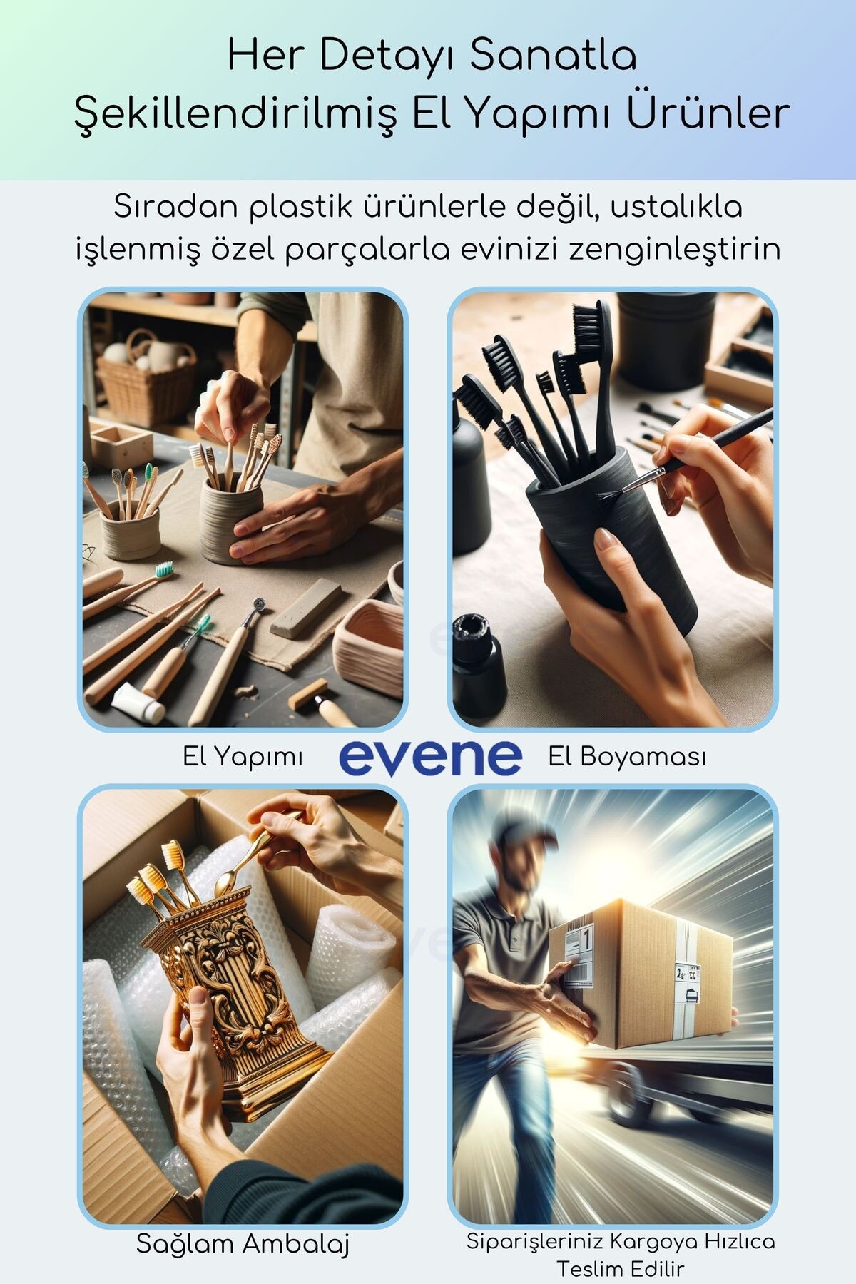 Diş Fırçalığı Diş Fırçalık Diş Fırçası Standı Diş Fırçası Tutucu Krem Renk Model 80