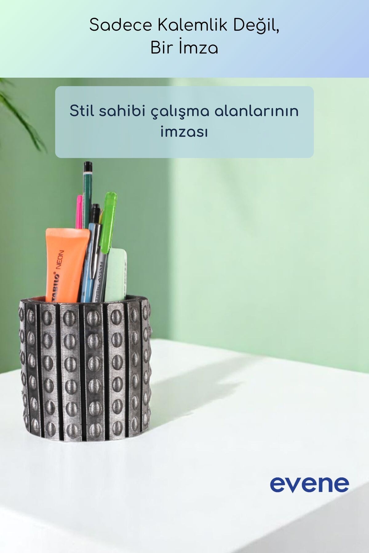 Kalemlik Masa Kalemliği Organizer Kalemlik Gümüş Eskitme Renk Model 91