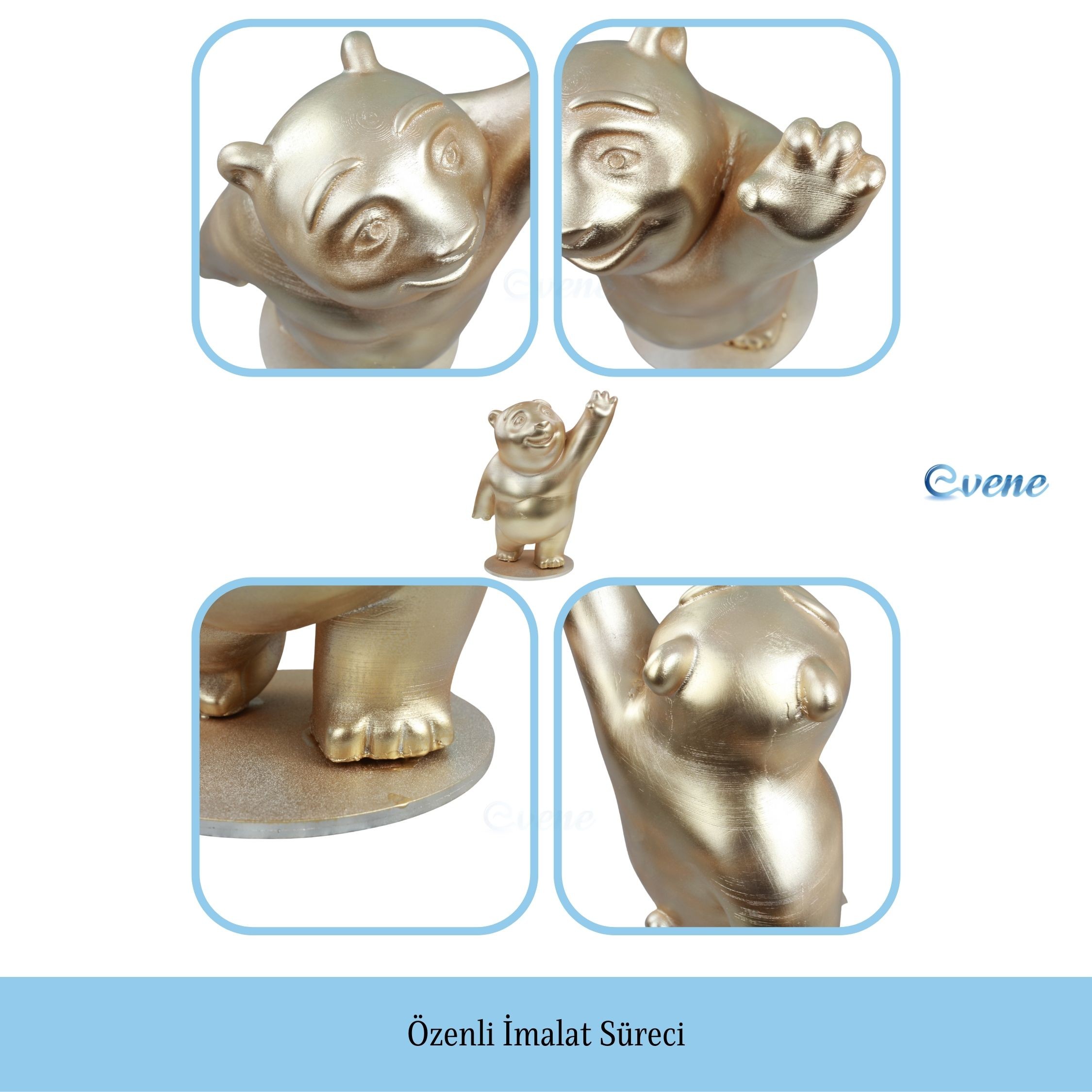 Dekoratif Ayı Biblo Heykel El Yapımı Sevimli Hediyelik Süs Eşyası Model Tasarım Ürünü