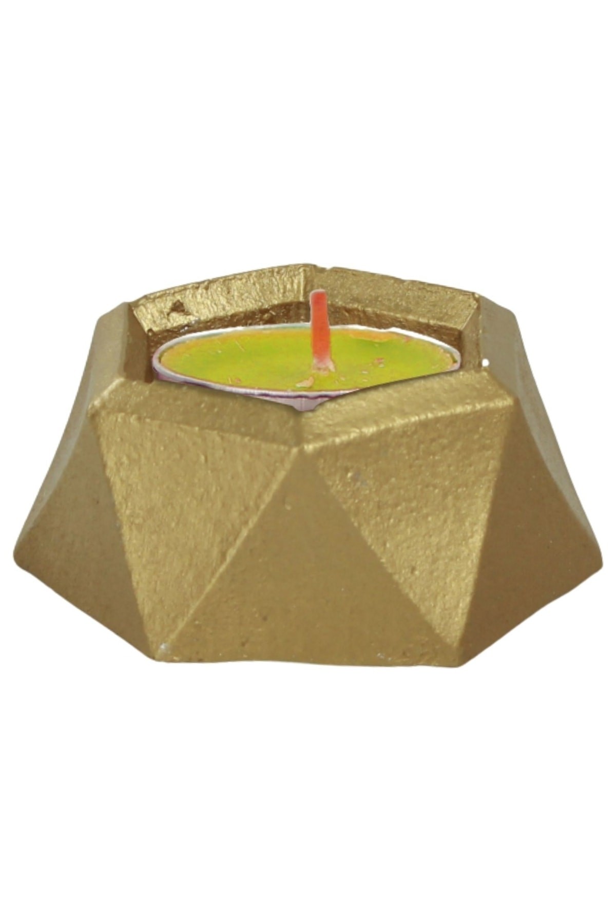 Altın Mumluk Şamdan Tealight Mum Uyumlu Poly Küçük 2 Model