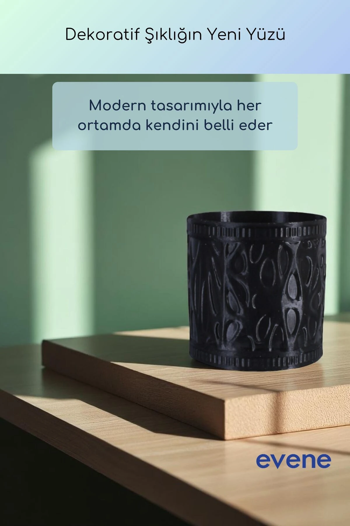 Vazo Küçük Vazo Masa Üstü Vazo Ev Dekorasyon Vazo Siyah Renk Model 76