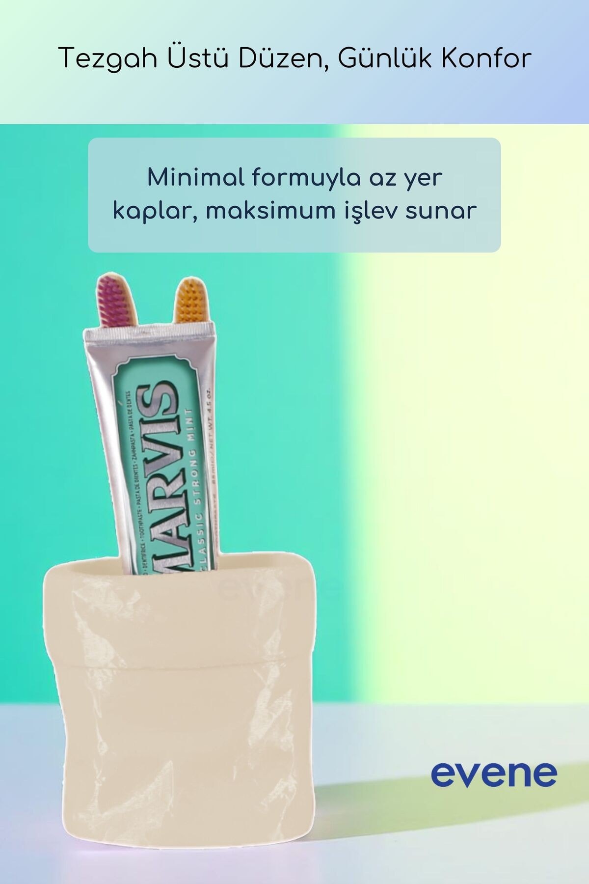 Diş Fırçalığı Diş Fırçalık Diş Fırçası Standı Diş Fırçası Tutucu Krem Renk Model 80