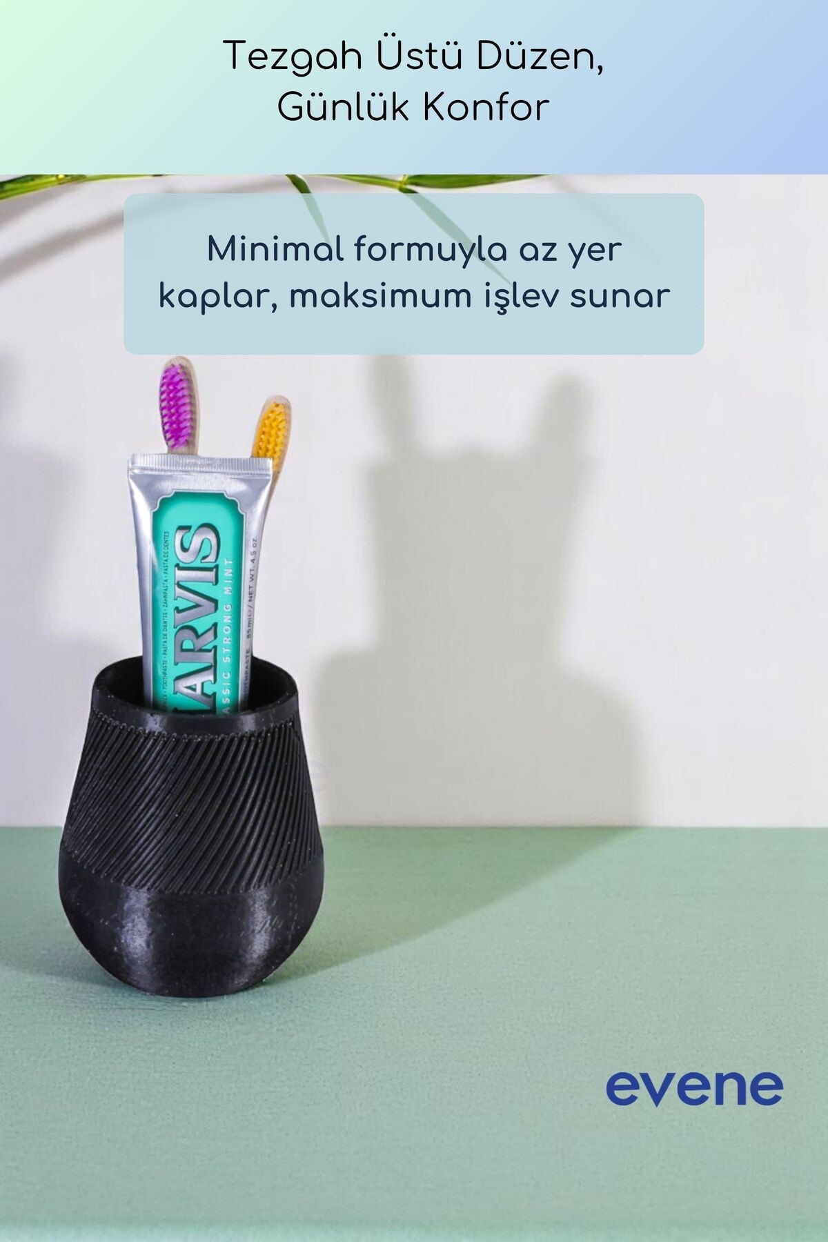 Diş Fırçalığı Diş Fırçalık Diş Fırçası Standı Diş Fırçası Tutucu Siyah Renk Model 89