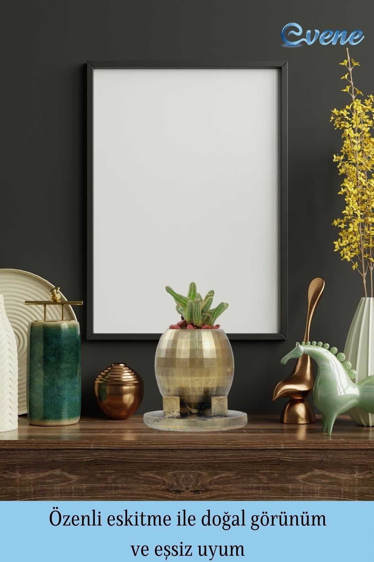 Saksı Çiçek Kaktüs Saksısı Lüx 13 cm Gümüş Eskitme Varak Boyalı Yuvarlak Ayaklı Desen Saksı Çiçeklik