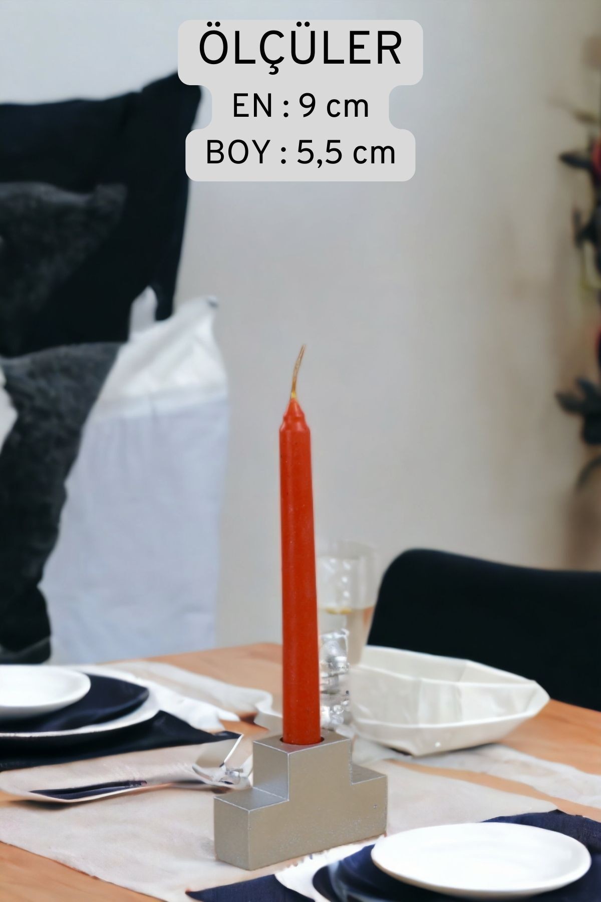 Şamdan Mumluk Dekoratif Mumluk Tealight Mumluk Model 16 İkili Mumluk