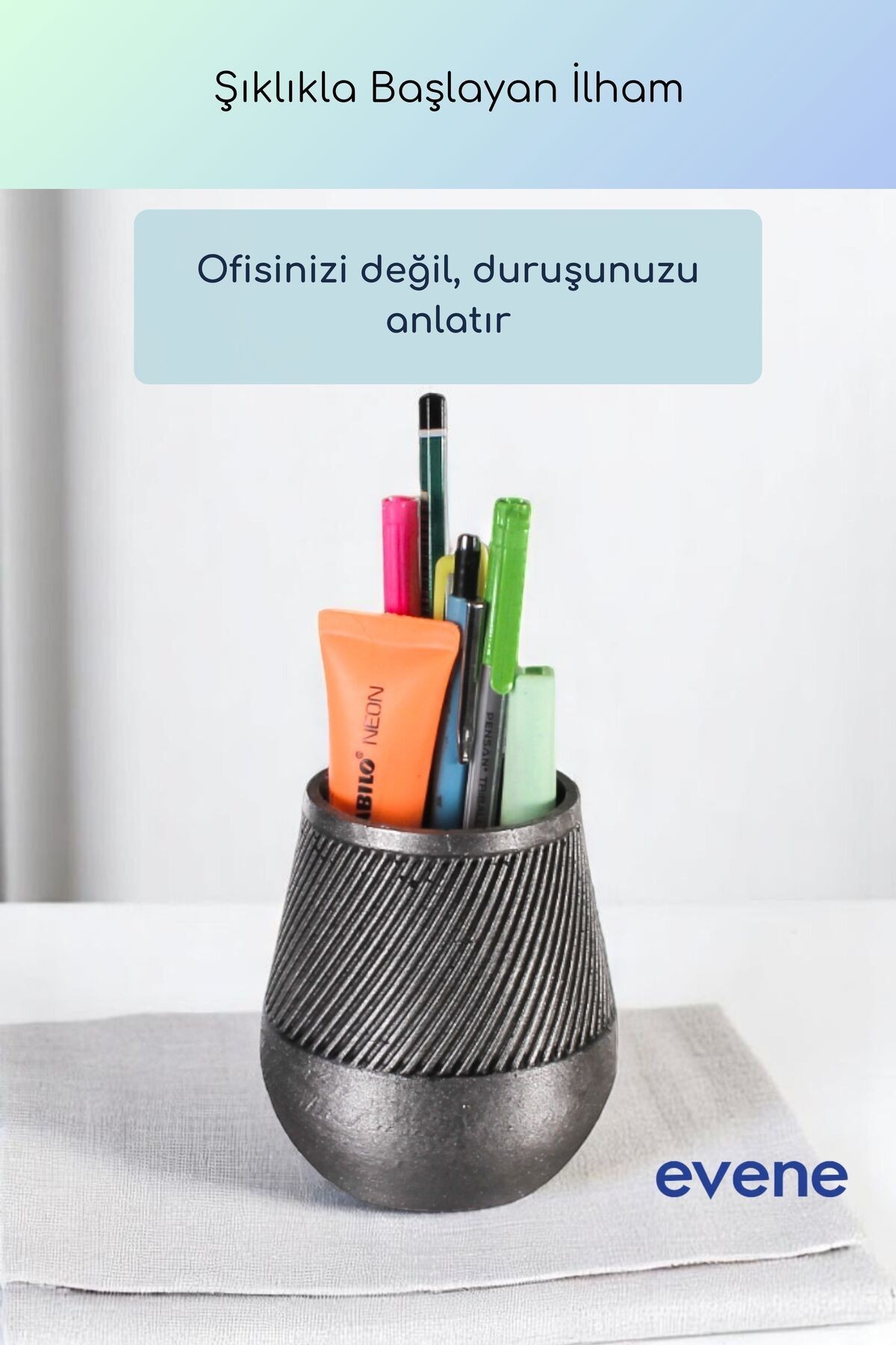 Kalemlik Masa Kalemliği Organizer Kalemlik Gümüş Eskitme Renk Model 89