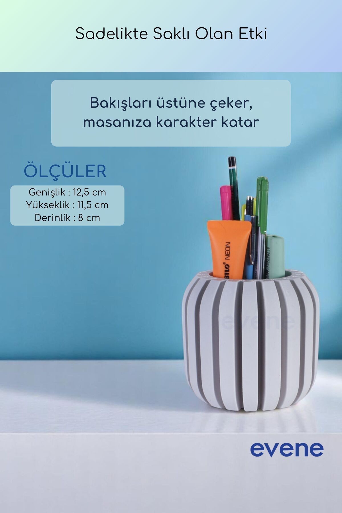 Kalemlik Masa Kalemliği Organizer Kalemlik Beyaz Renk Model 79