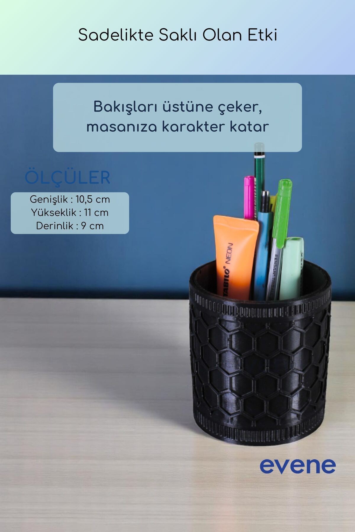 Kalemlik Masa Kalemliği Organizer Kalemlik Siyah Renk Model 81