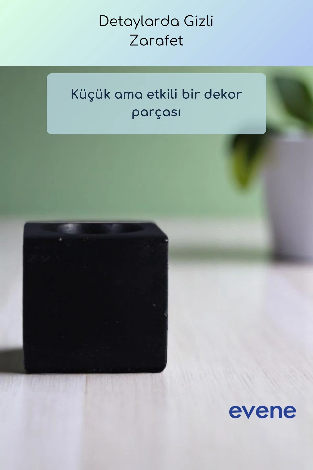 Mumluk Şamdan Ince Mum Uyumlu Siyah Renk Model 51