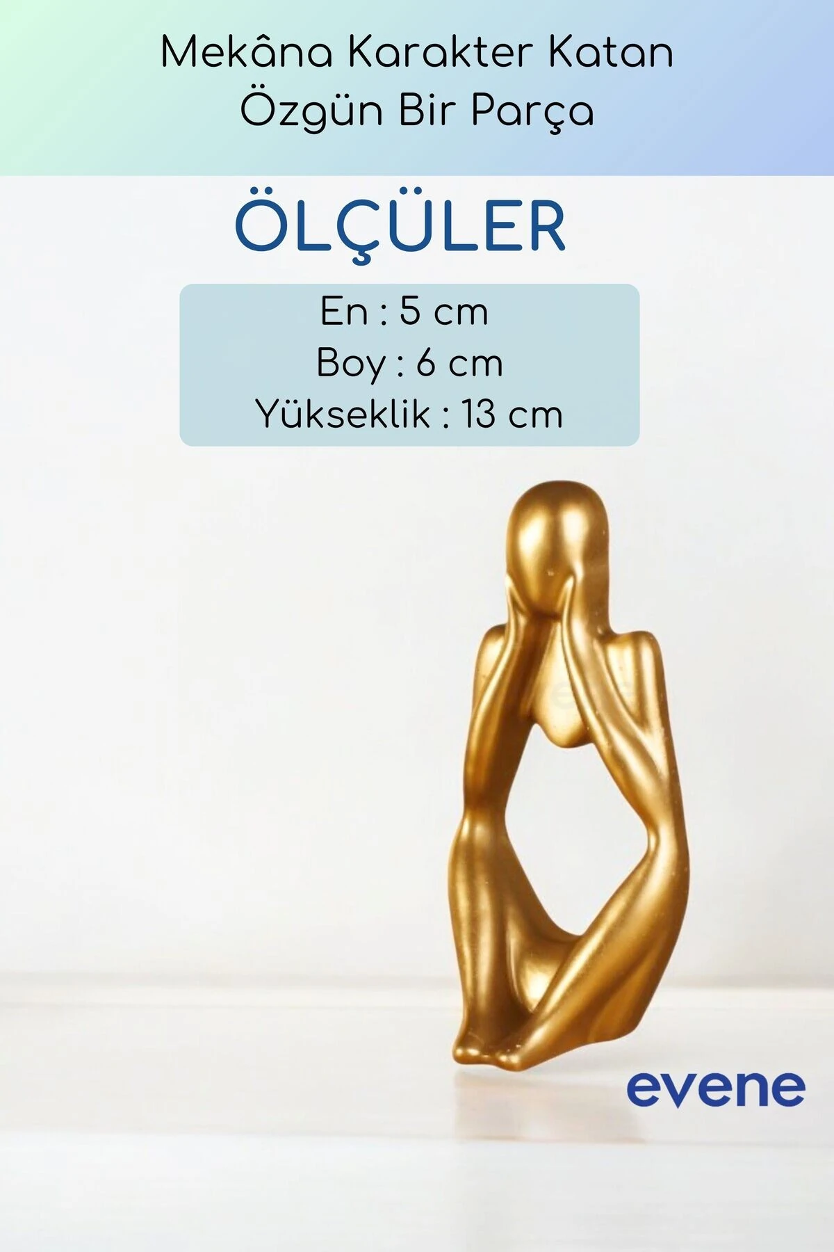 Dekoratif Obje Biblo Ev Dekorasyon Heykel Salon Masa Üstü Süs Eşyası Altın Model 52