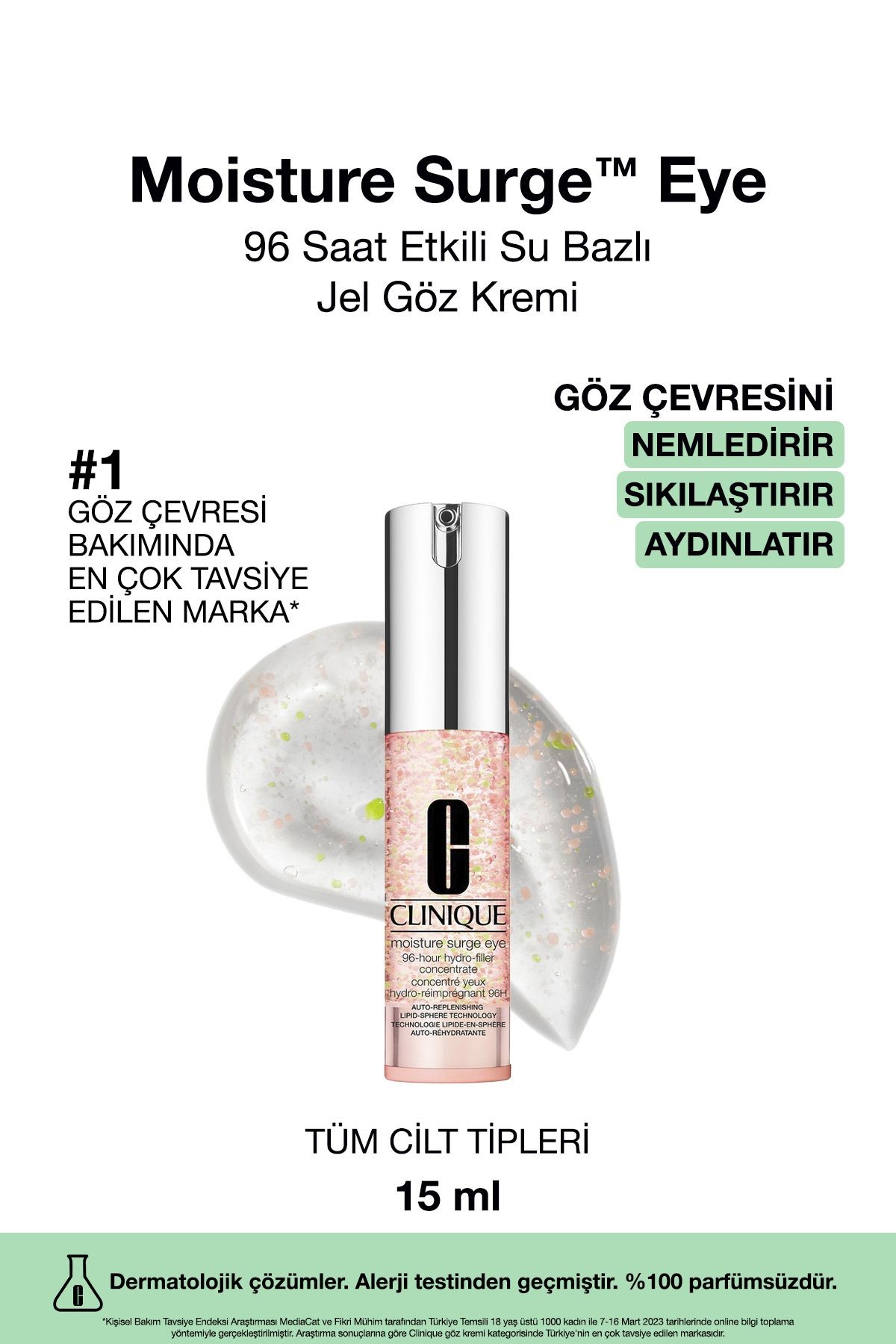 Moisture Surge Eye™ 96 Saat Nem Koruma Teknolojili Göz Kremi 15ml | Ultra-hafif, Su Bazlı Yoğun Jel image