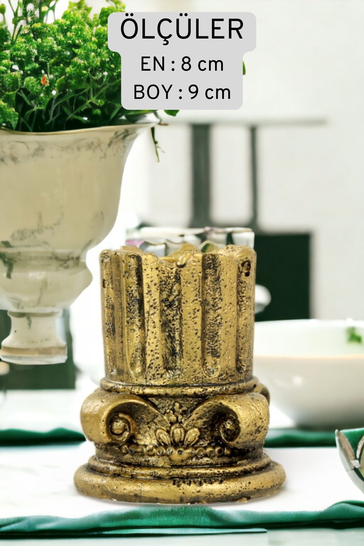 Şamdan Mumluk Dekoratif Mumluk Beyaz Renk Tealight Mumluk Model 39
